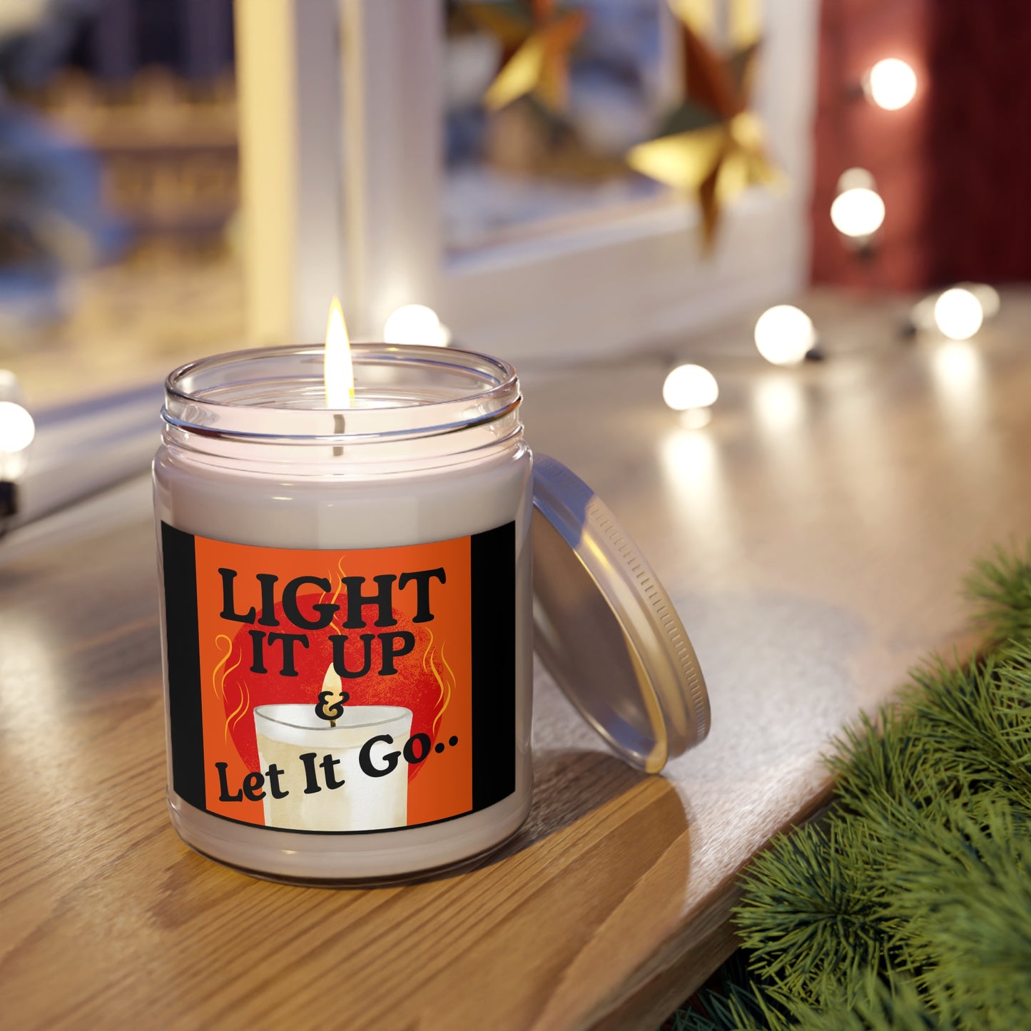 Scented Soy Candle, Light It Up & Let It Go - Relaxation Gift, Home Fragrance, Aromatherapy, Self-Care, Mindfulness Decor