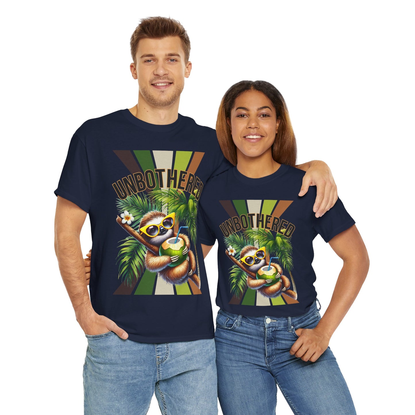 Chill Sloth Graphic Tee - Unbothered Cotton T-Shirt, Casual Wear, Perfect for Gifts, Nature Lovers, Relaxed Vibes