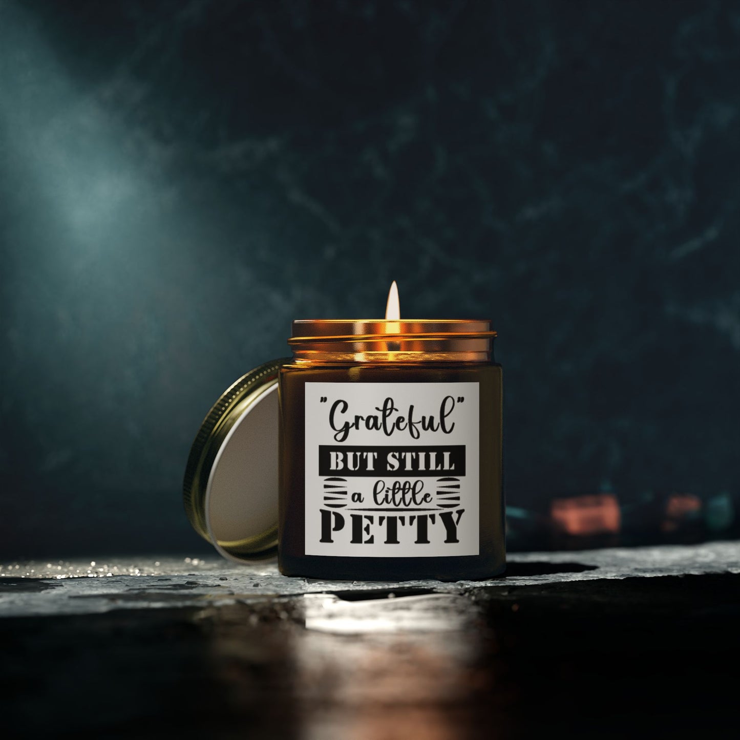 "GRATEFUL, YET PETTY" Scented Candles, Coconut Apricot Wax (4oz, 9oz)