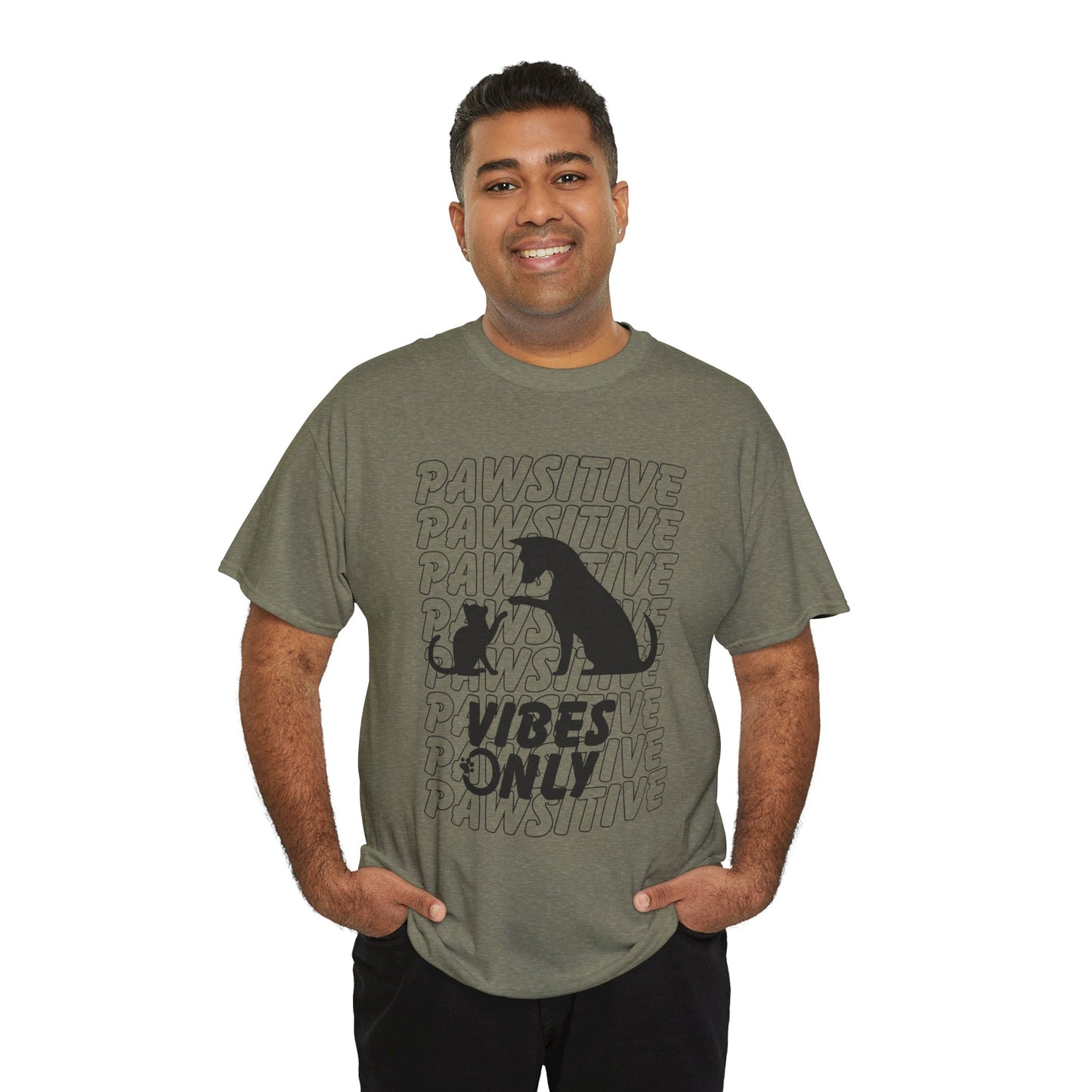 "Pawsitive Vibes Only" Unisex Heavy Cotton T-shirt