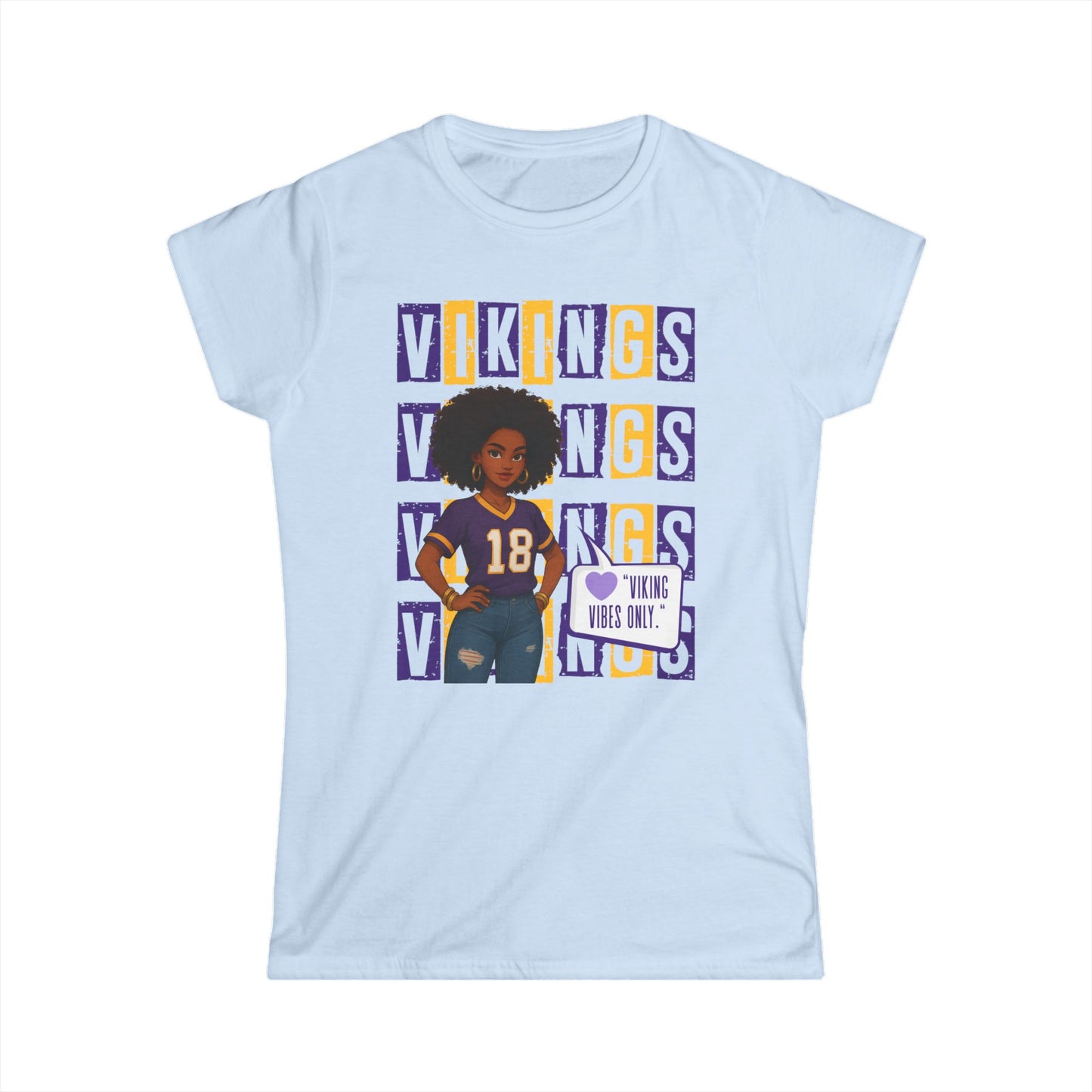 Vibrant Vikings Women's Tee, Perfect for Game Day, Sports Events, Casual Wear, Tailgating, Fan Merchandise