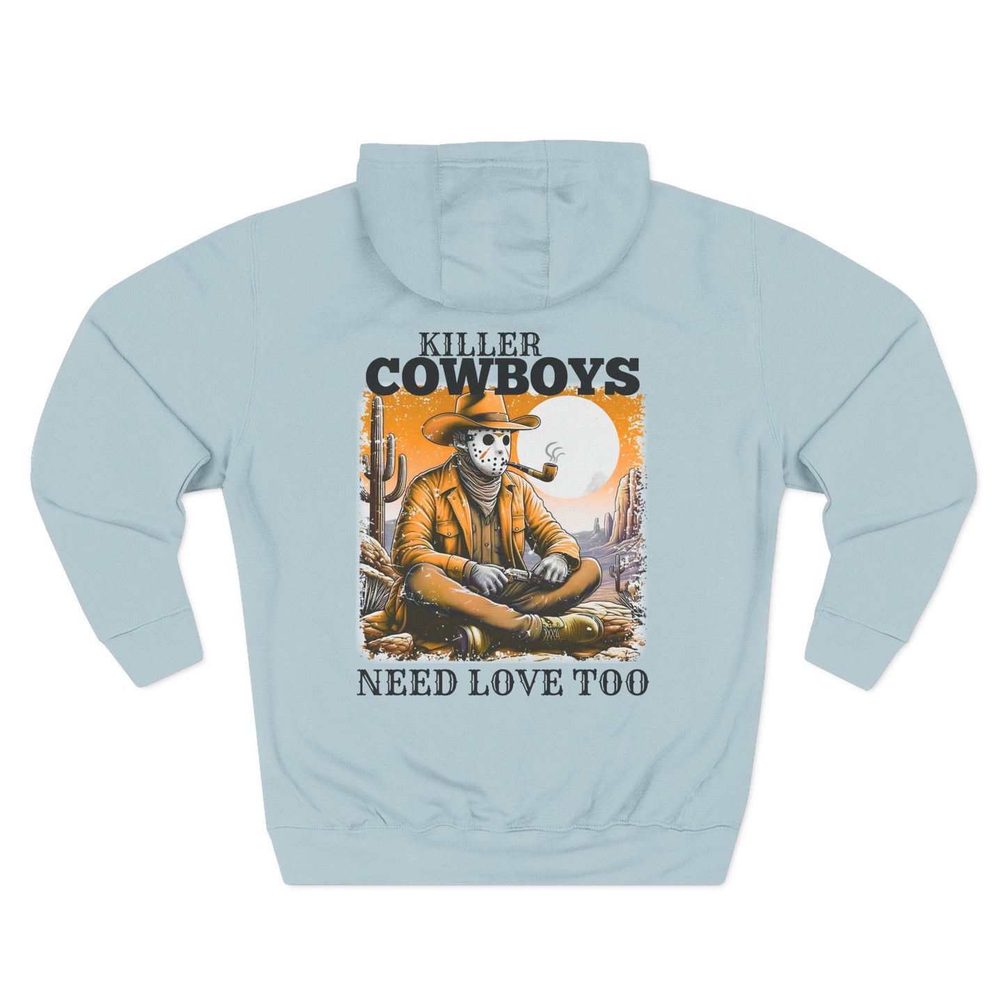 Three-Panel Fleece Hoodie-Front & Back Images