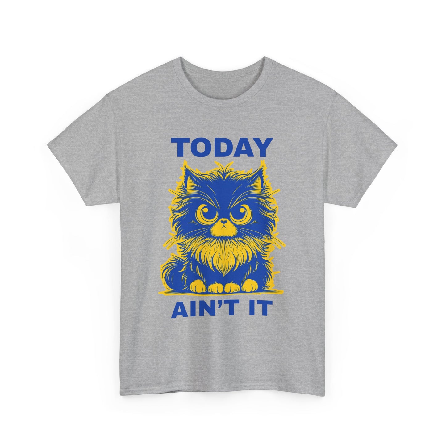 Funny Cat Tee - 'Today Ain't It' Unisex Heavy Cotton T-Shirt