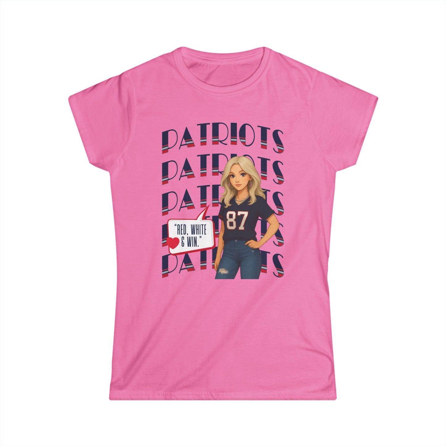 FaithStyles “Red, White & Win” Patriots Graphic Tee – Game Day Limited Edition