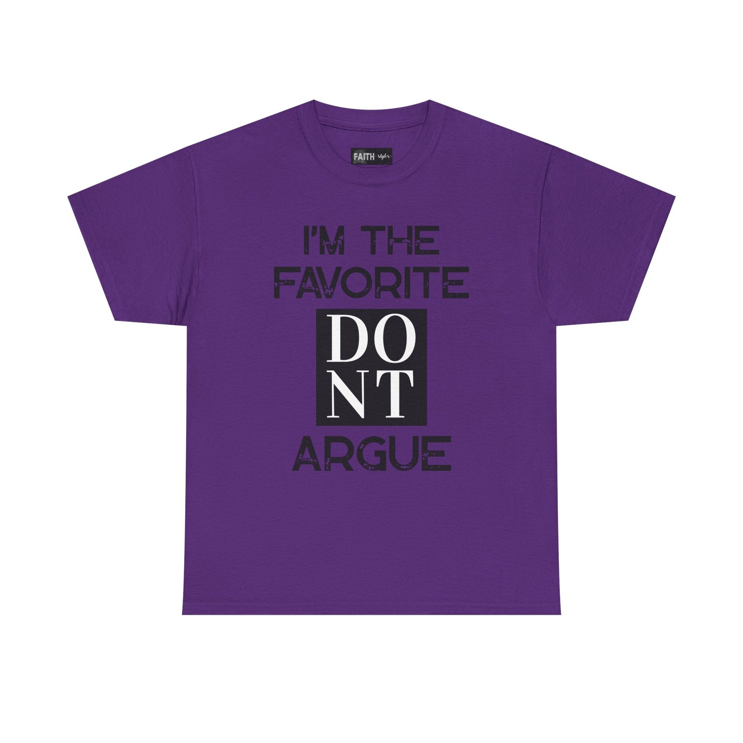 I'm the Favorite Unisex Heavy Cotton Tee, Funny Tee Shirt for Friends, Family Gift, Humor Top, Casual Wear, Birthday Gift, Everyday Comfort