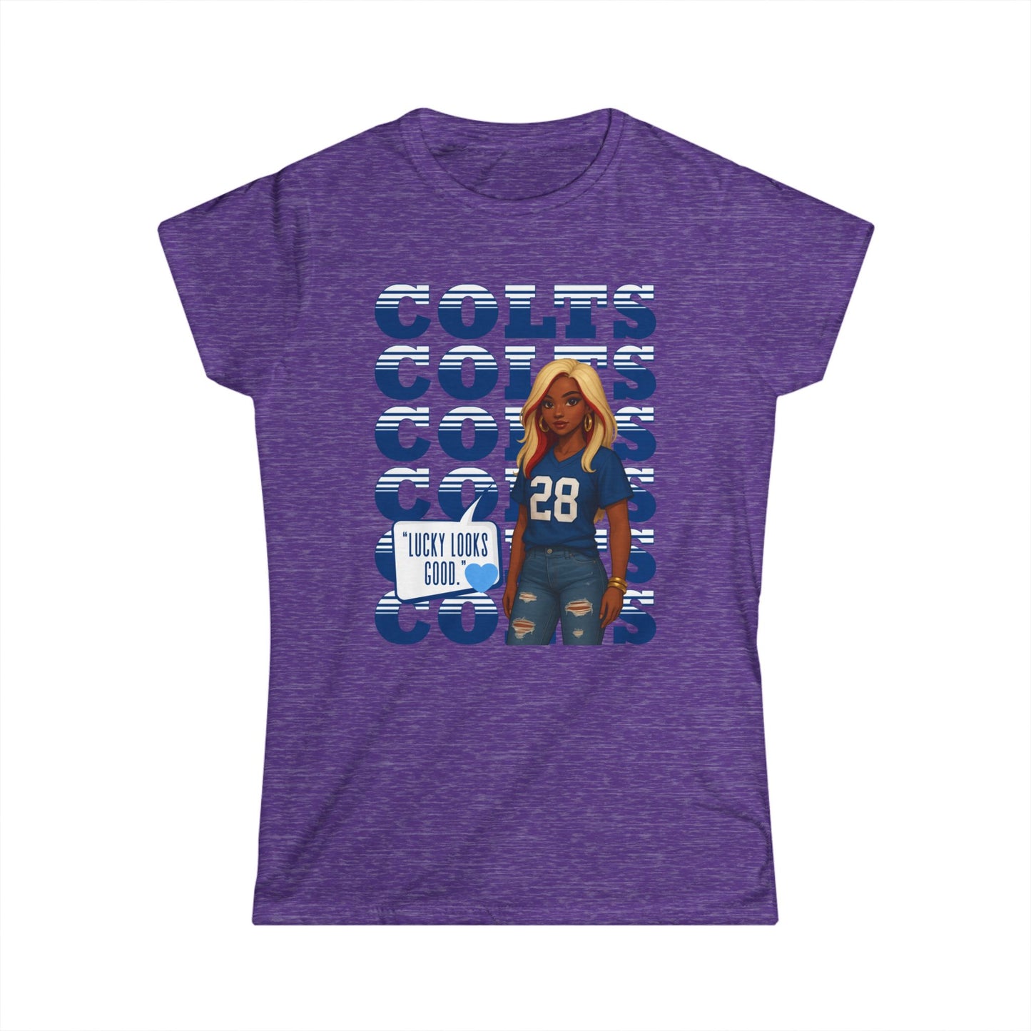 Colts Cheer Women's Softstyle Tee - Perfect for Game Day, Football Fans, Casual Wear, Sports Events, Gift Idea, Team Spirit