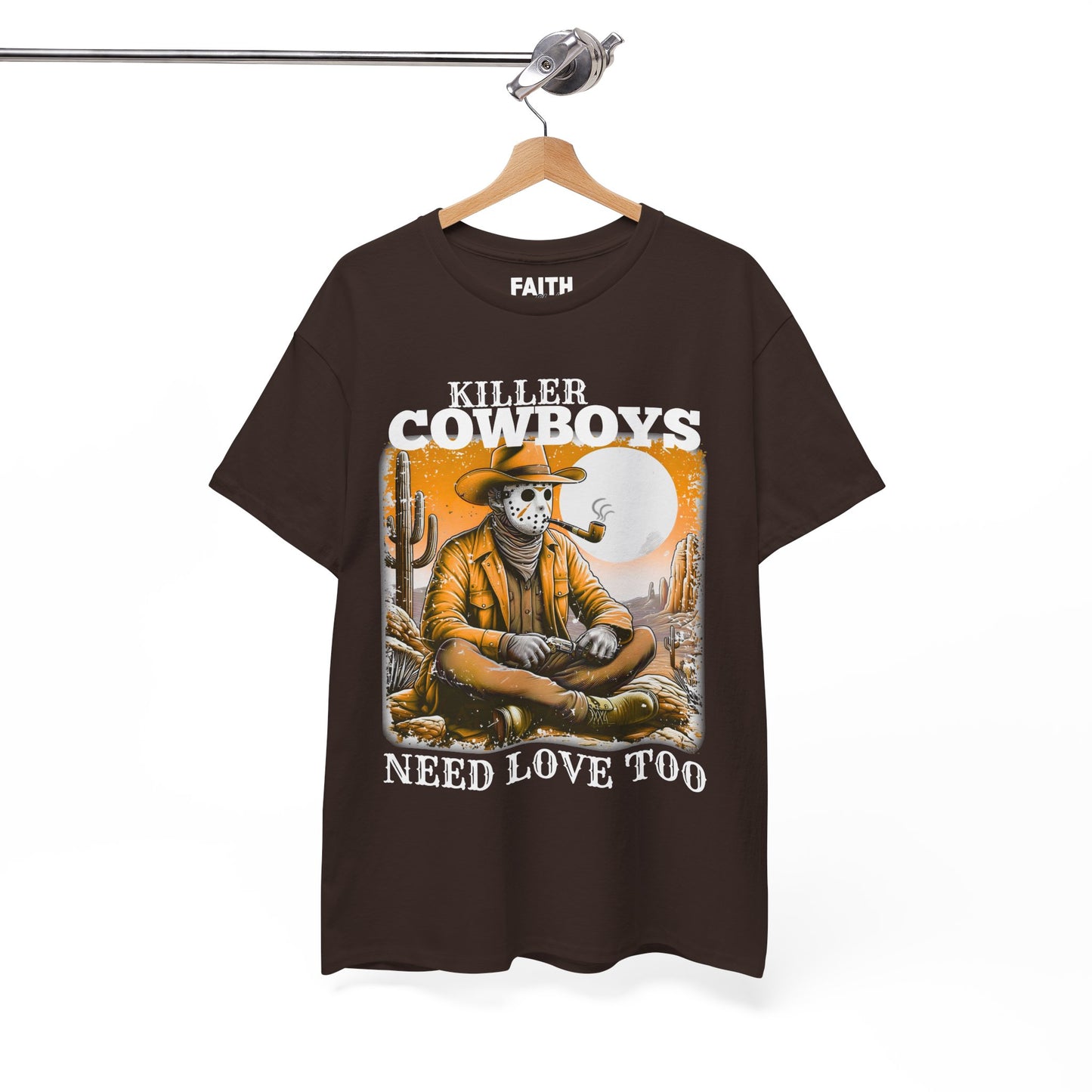 Killer Cowboys Graphic Tee, Unisex Heavy Cotton T-Shirt for Casual Wear, Cowboy Lover Gift, Western Occasion Apparel