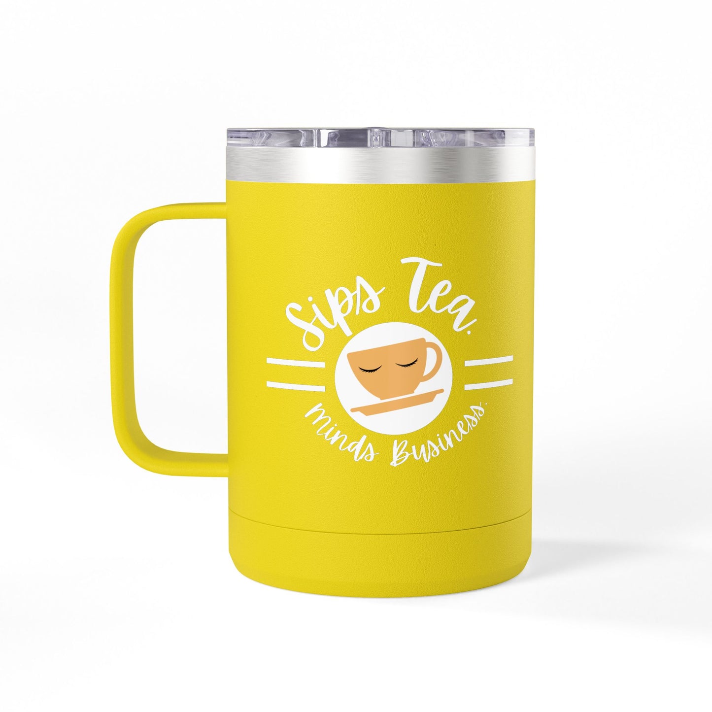 Coffee Lover's Tumbler with Sips Tea Design, Insulated Mug for Home, Travel, Gift for Coffee & Tea Lovers, Birthday, Office, Everyday Use