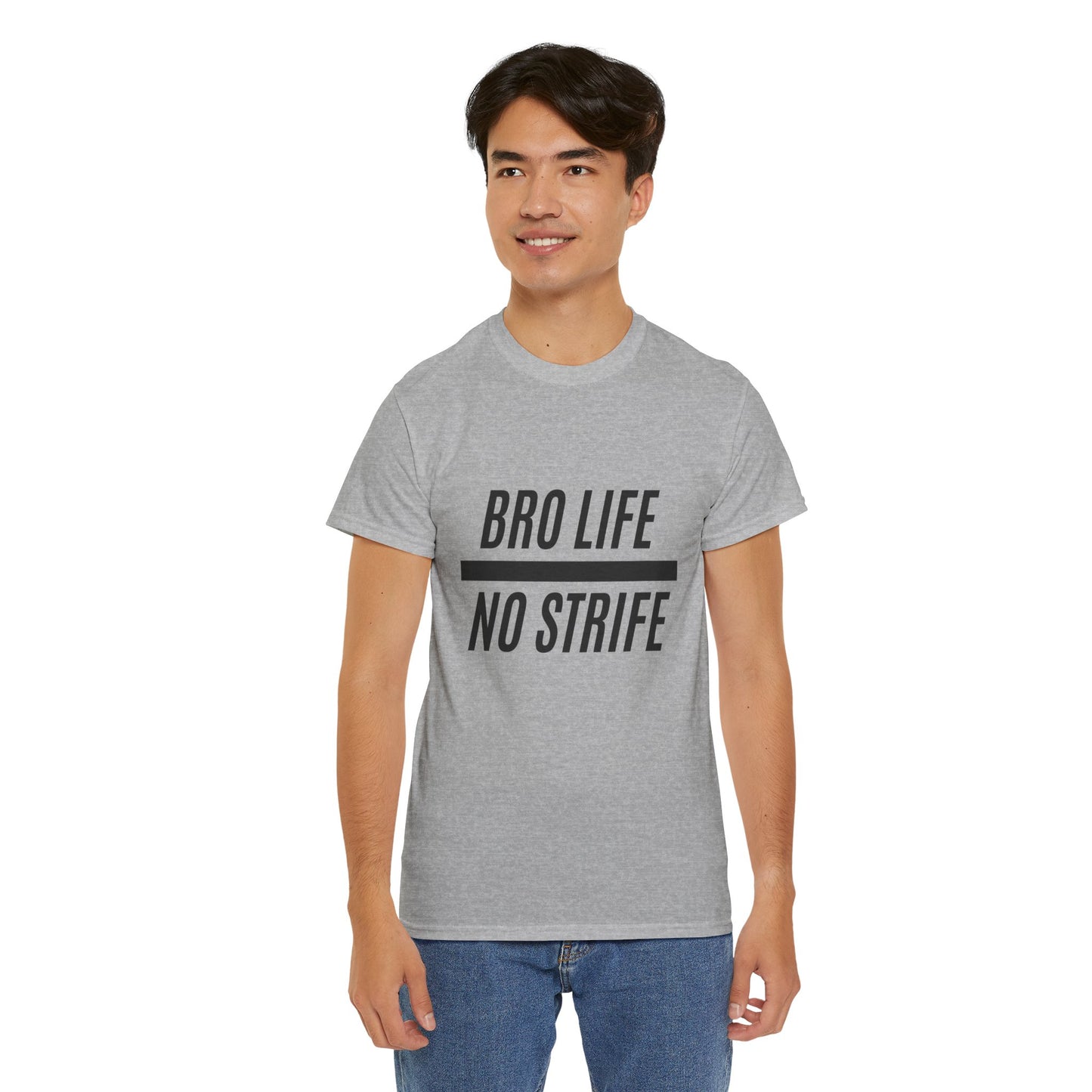 Bro Life Unisex Heavy Cotton Tee, Casual Graphic T-Shirt, Funny Gift for Friends, Everyday Wear, Brotherhood Apparel, Birthday Gift