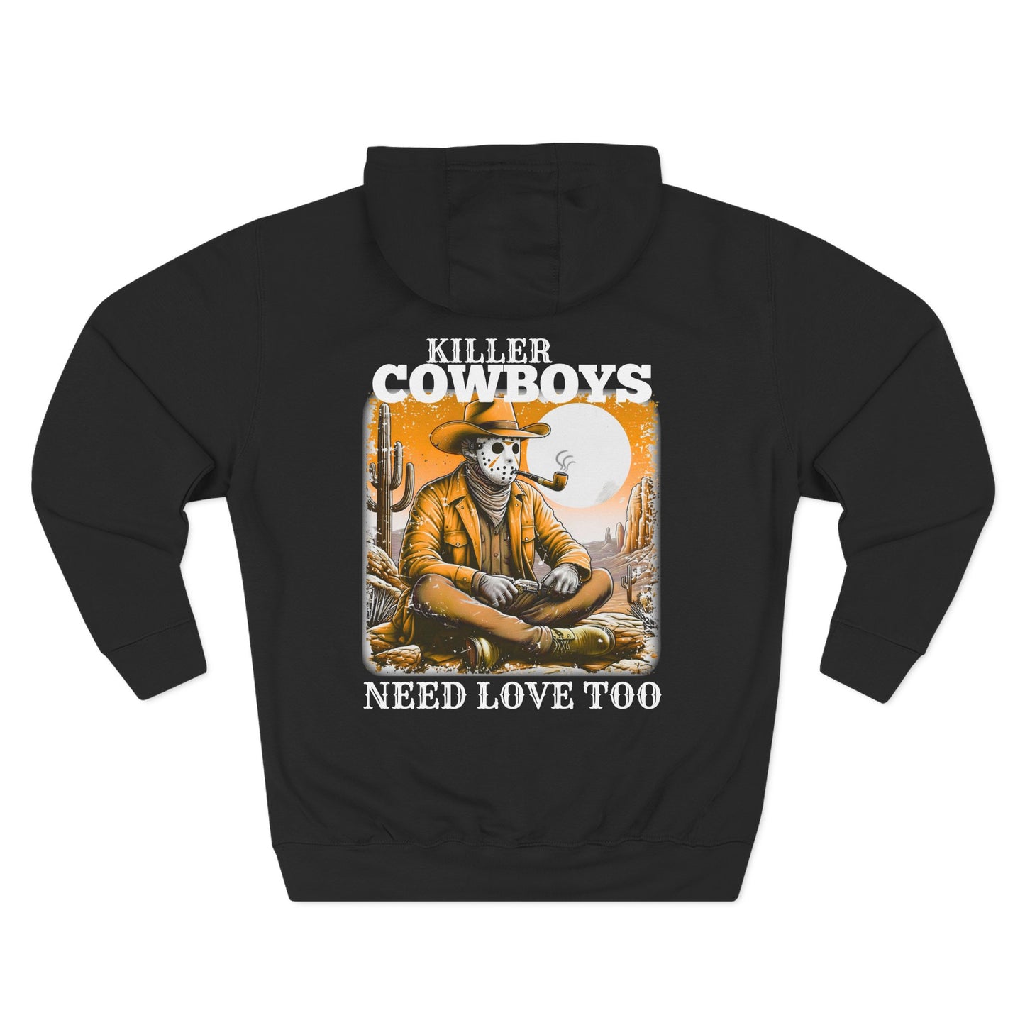 Three-Panel Fleece Hoodie-Front & Back Images