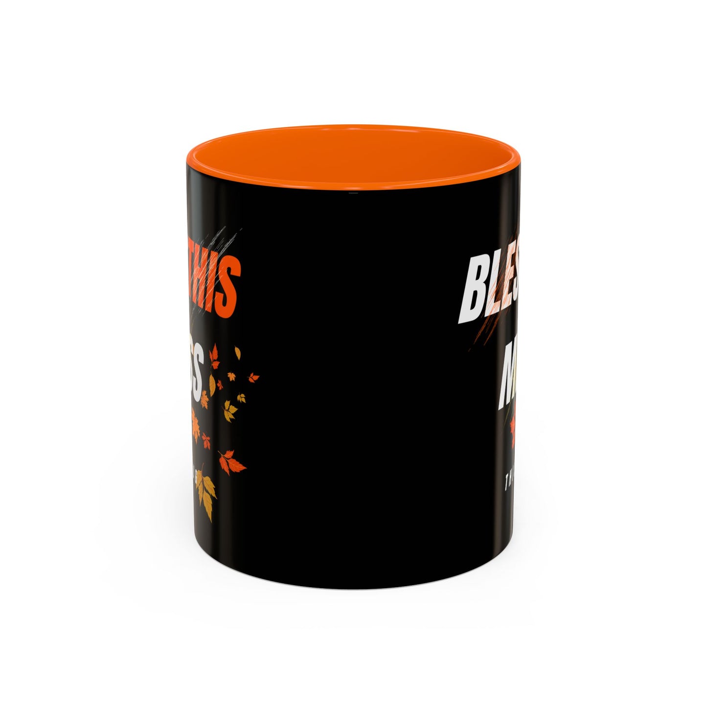 Bless This Mess Coffee Mug, Autumn Mug, Funny Mug Gift, Black Ceramic Mug, Fall Coffee Cup
