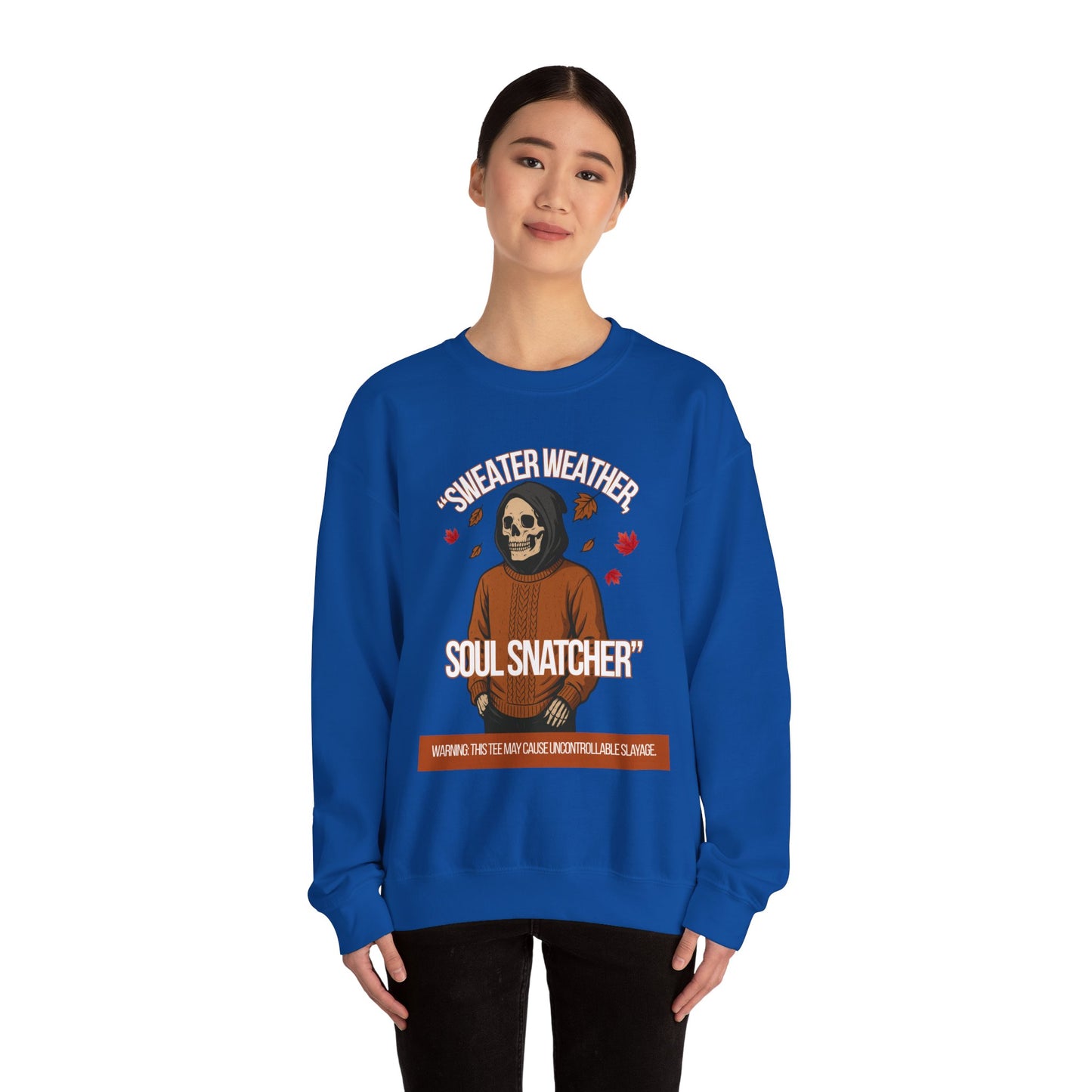 Soul Snatcher Crewneck Sweatshirt - Cozy Unisex Fall Apparel, Halloween Gift, Casual Streetwear, Autumn Fashion, Comfy Sweater