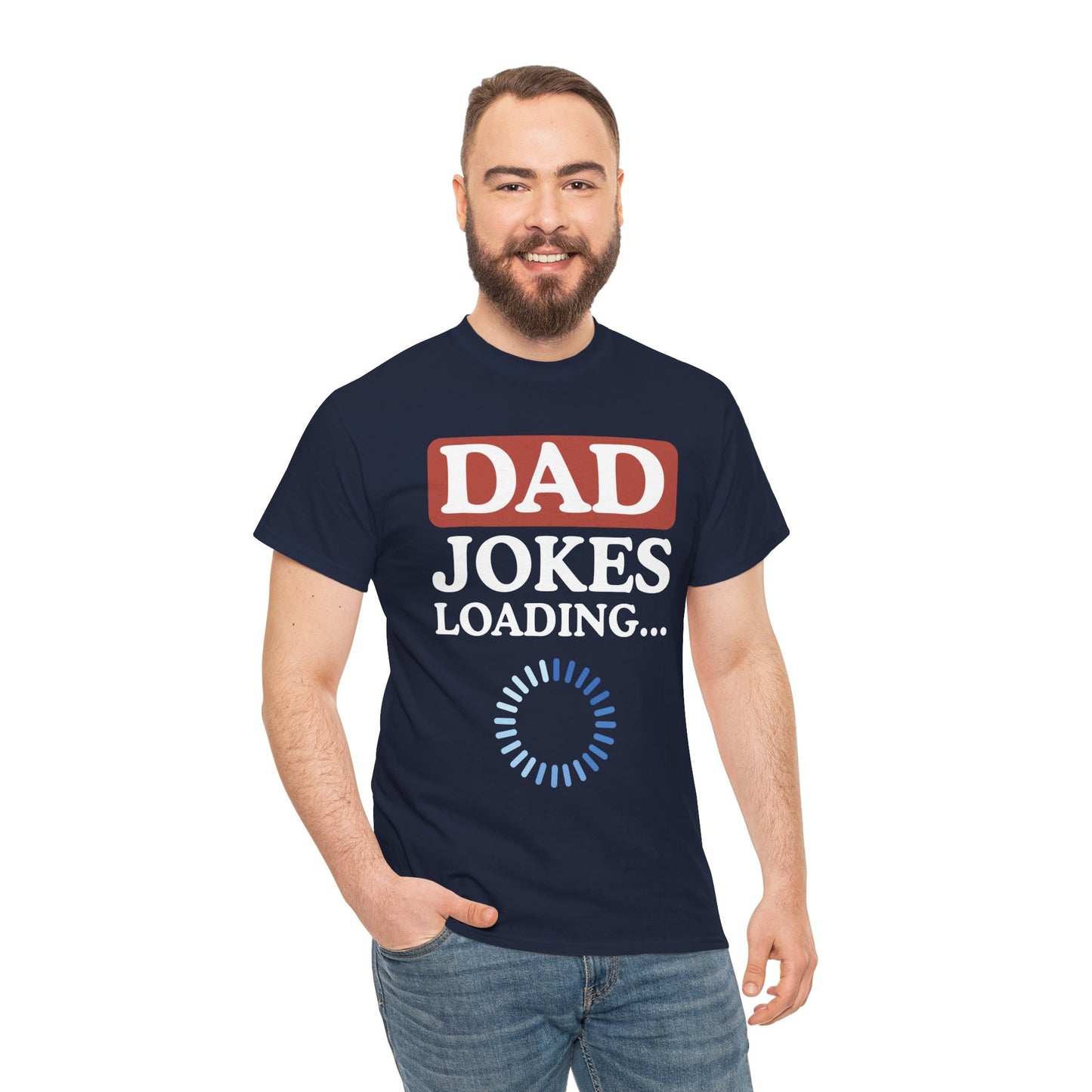 Dad Jokes Loading Unisex Heavy Cotton Tee, Funny Father's Day Gift, Humor T-Shirt, Dad Shirt, Gag Gift for Dads, Casual Everyday Wear