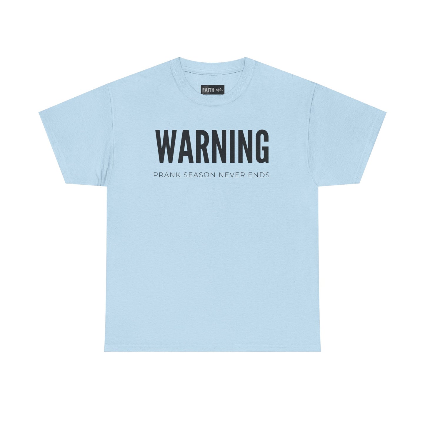 Warning Prank Season Unisex Heavy Cotton Tee | Fun Gift, Casual Wear, Comedy Merchandise, Birthday Gift, Prankster Shirt