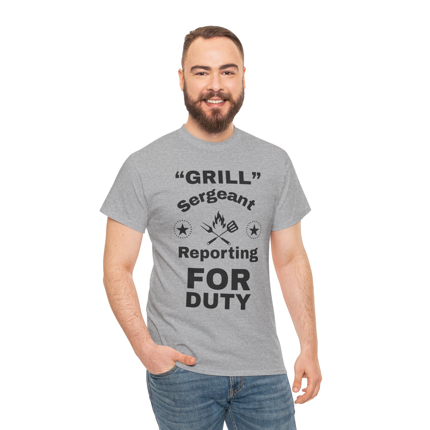 Grill Sergeant Tee - Perfect for BBQs, Father's Day Gift, Unisex Cotton T-Shirt, Outdoor Parties, Cooking Enthusiasts