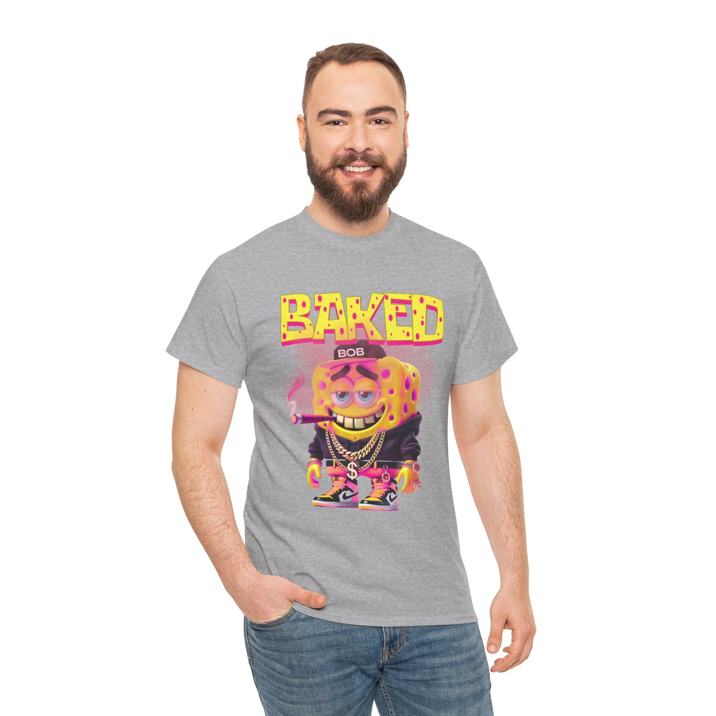 Baked Bob Unisex Heavy Cotton Tee - Fun Graphic Tee for Casual Wear