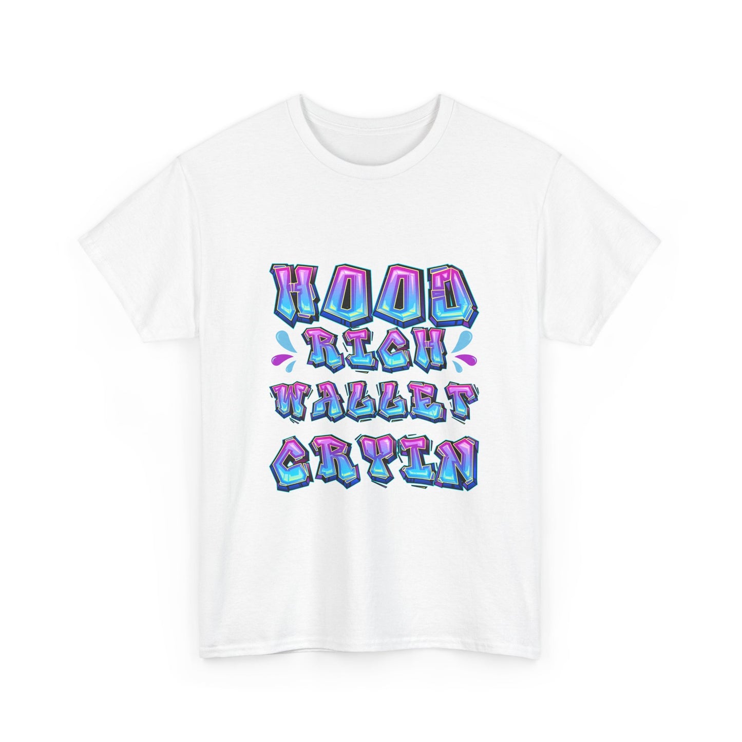 Cool Graphic Tee - 'Hood Rich Wallet Cryin' Unisex Heavy Cotton T-shirt