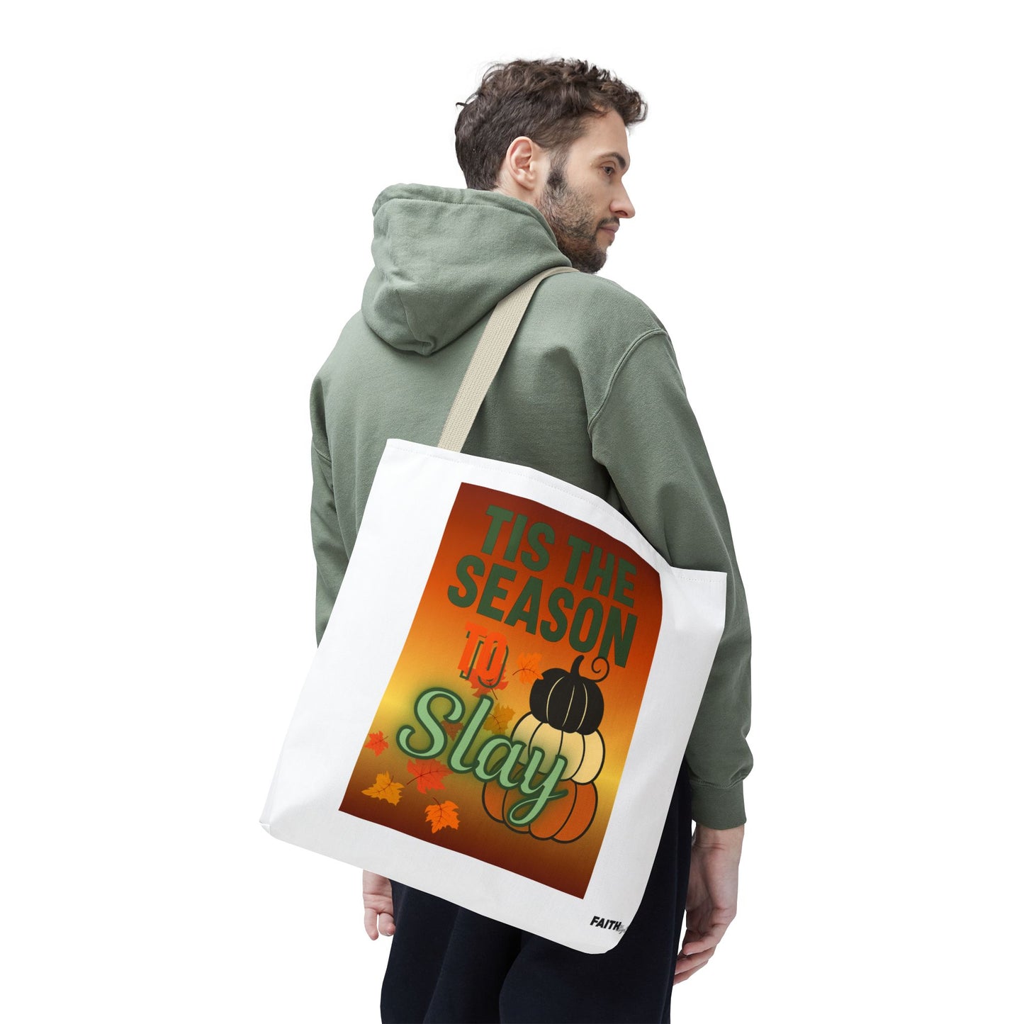 FaithStyles Seasonal Tote Bag: 'Tis the Season to Slay | Fall Shopping Bag, Halloween Tote, Autumn Handbag, Gift Bag, Eco-Friendly Tote