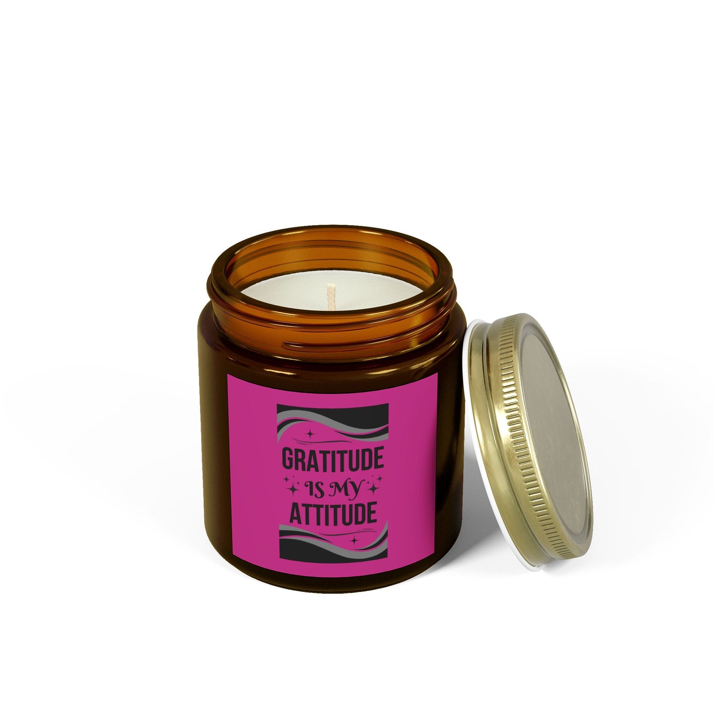 "GRATITUDE IS ATTITUDE" Scented Candles, Coconut Apricot Wax (4oz, 9oz)