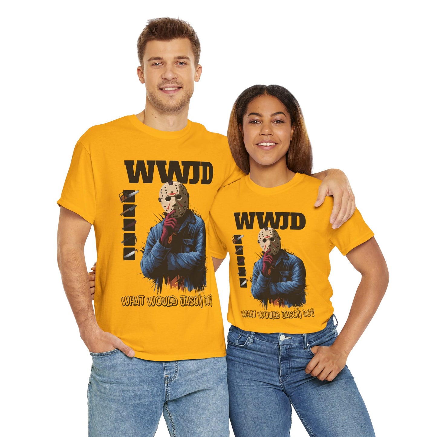 WWJD Unisex Heavy Cotton Tee, Graphic T-Shirt, Casual Wear, Gift for Him, Trendy Apparel, Statement Tee