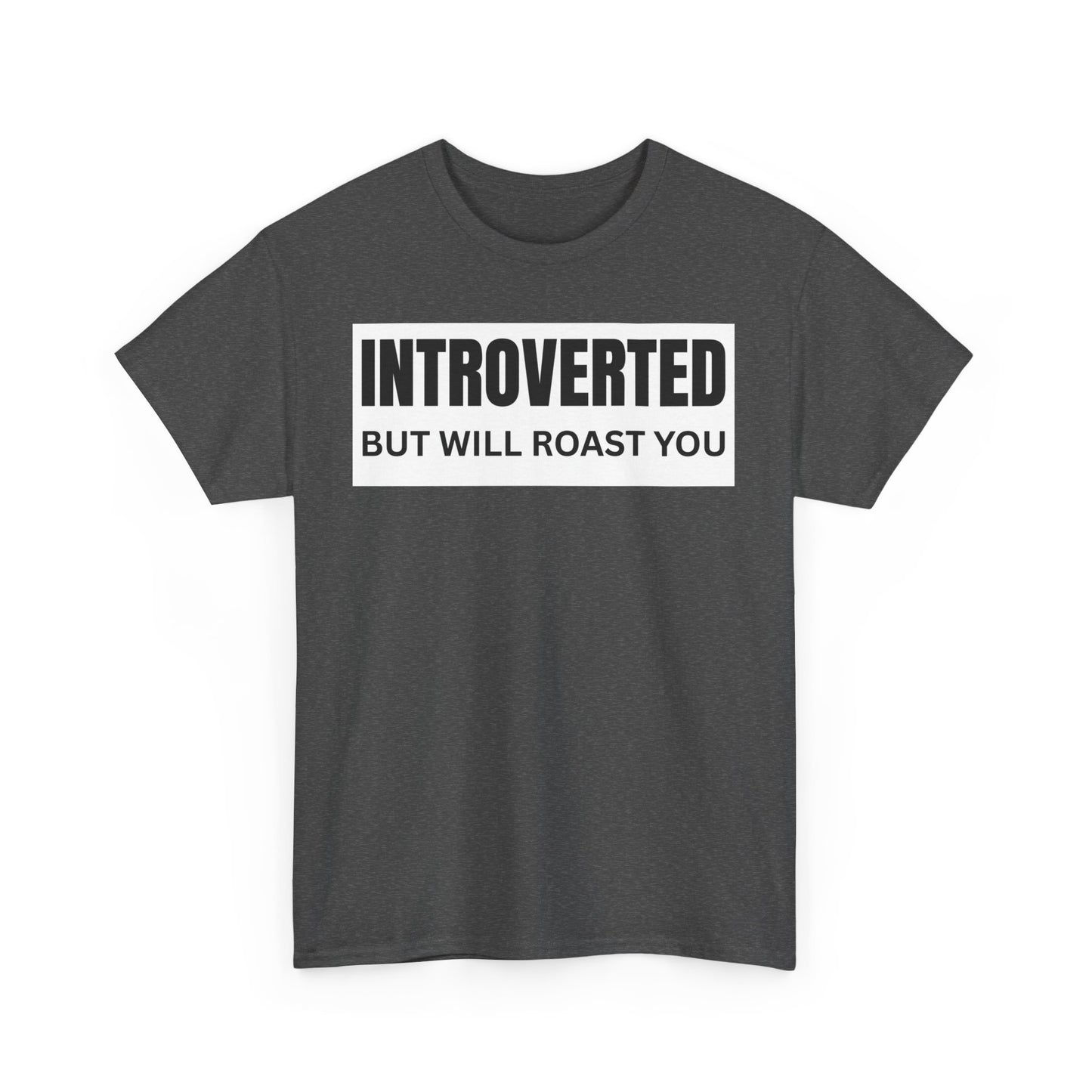 Introverted Roast Tee, Funny Graphic T-Shirt, Male Cotton Tee, Gift for Introverts, Casual Wear