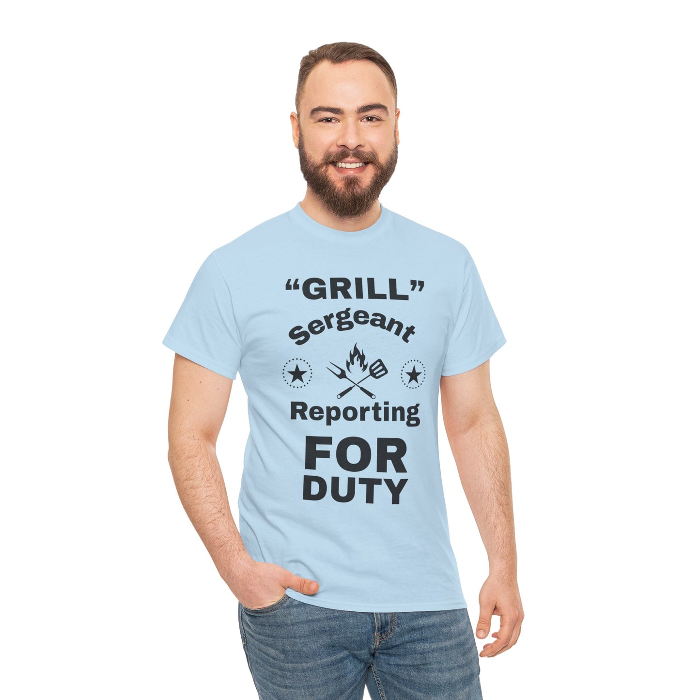 Grill Sergeant Tee - Perfect for BBQs, Father's Day Gift, Unisex Cotton T-Shirt, Outdoor Parties, Cooking Enthusiasts