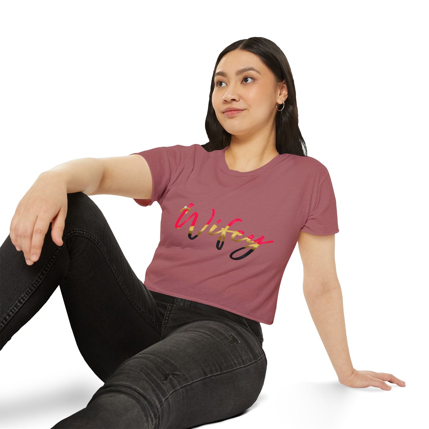 Women's Festival Crop Top, Cute Wifey Top, Summer Crop Shirt, Boho Style Tee, Trendy Women's Apparel, Festival Outfit