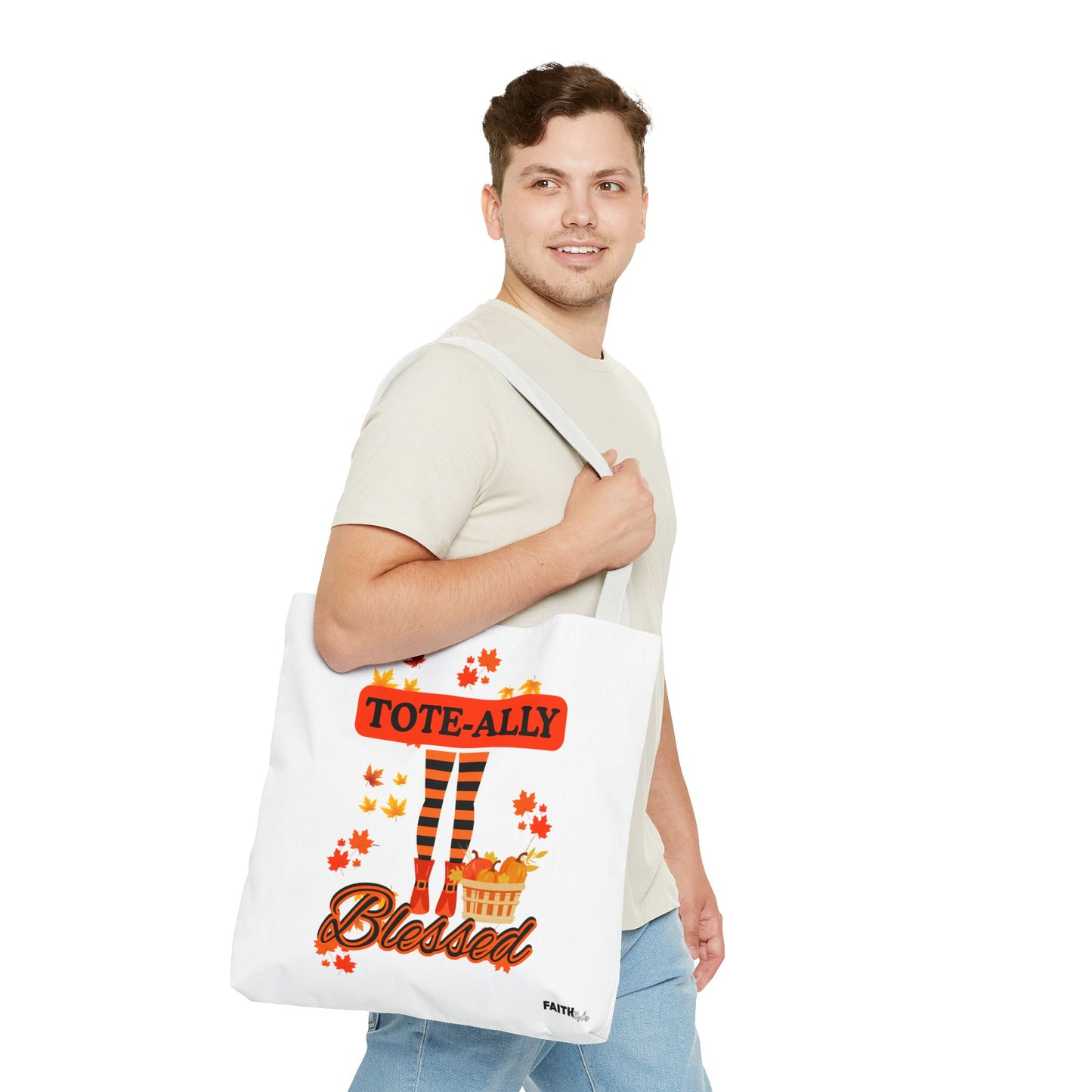 FaithStyles Blessed Holiday Tote Bag, Autumn Tote, Fall Accessories, Gift for Her, Seasonal Shopping Bag, Cute Grocery Bag