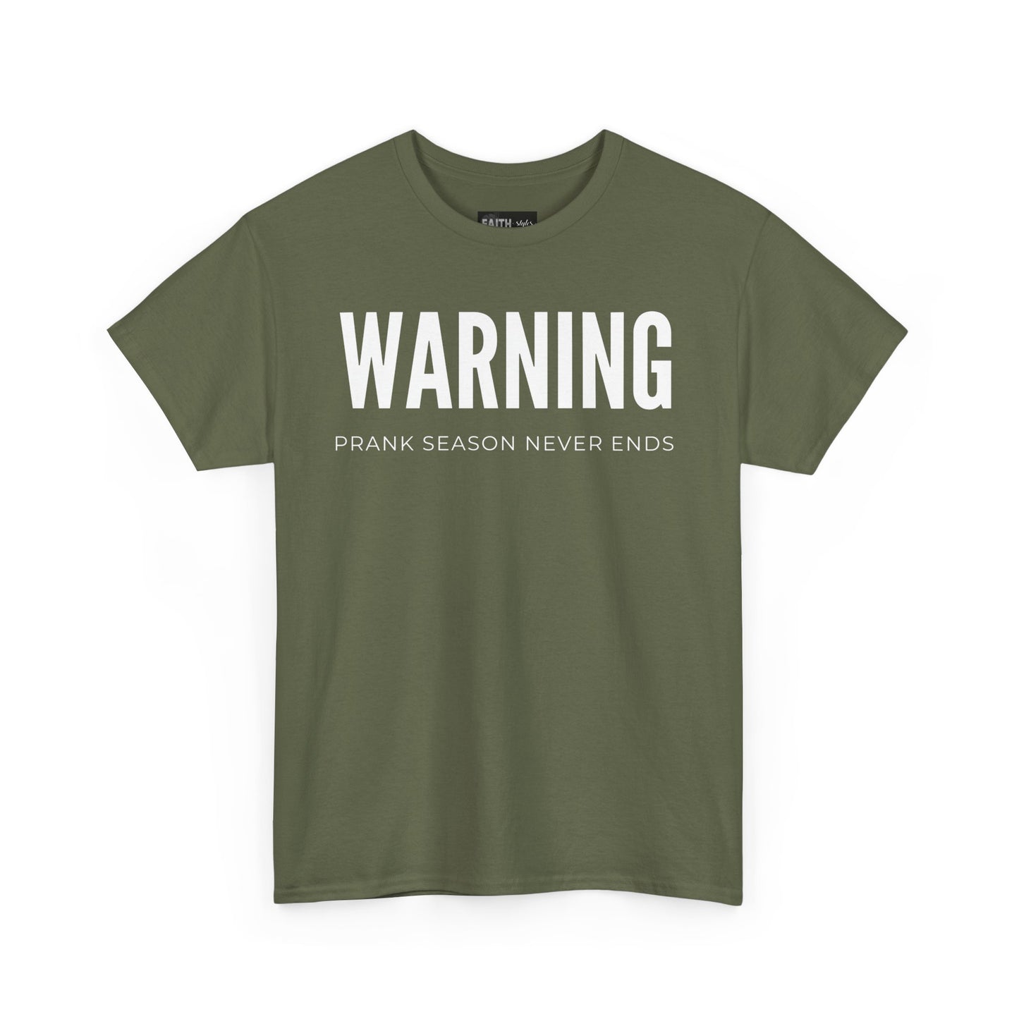 Warning Prank Season Unisex Heavy Cotton Tee | Fun Gift, Casual Wear, Comedy Merchandise, Birthday Gift, Prankster Shirt