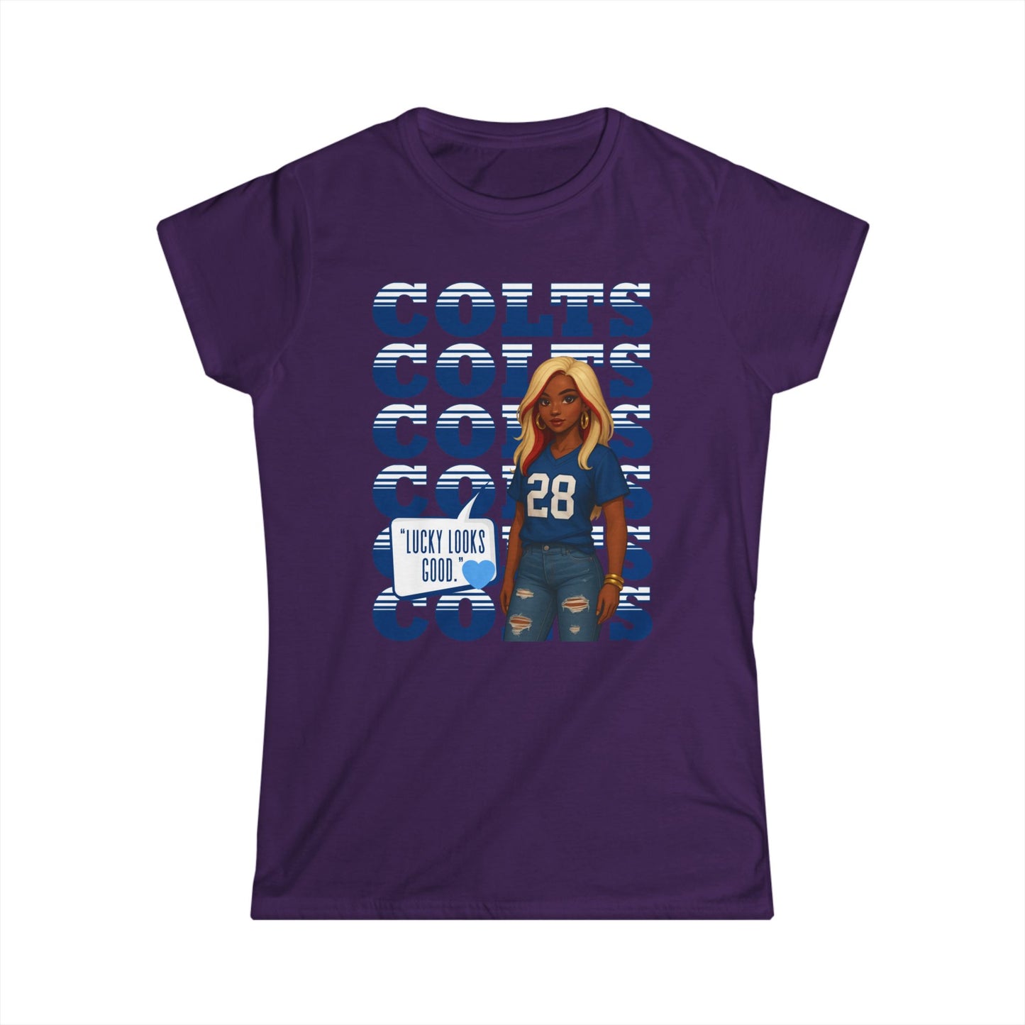 Colts Cheer Women's Softstyle Tee - Perfect for Game Day, Football Fans, Casual Wear, Sports Events, Gift Idea, Team Spirit