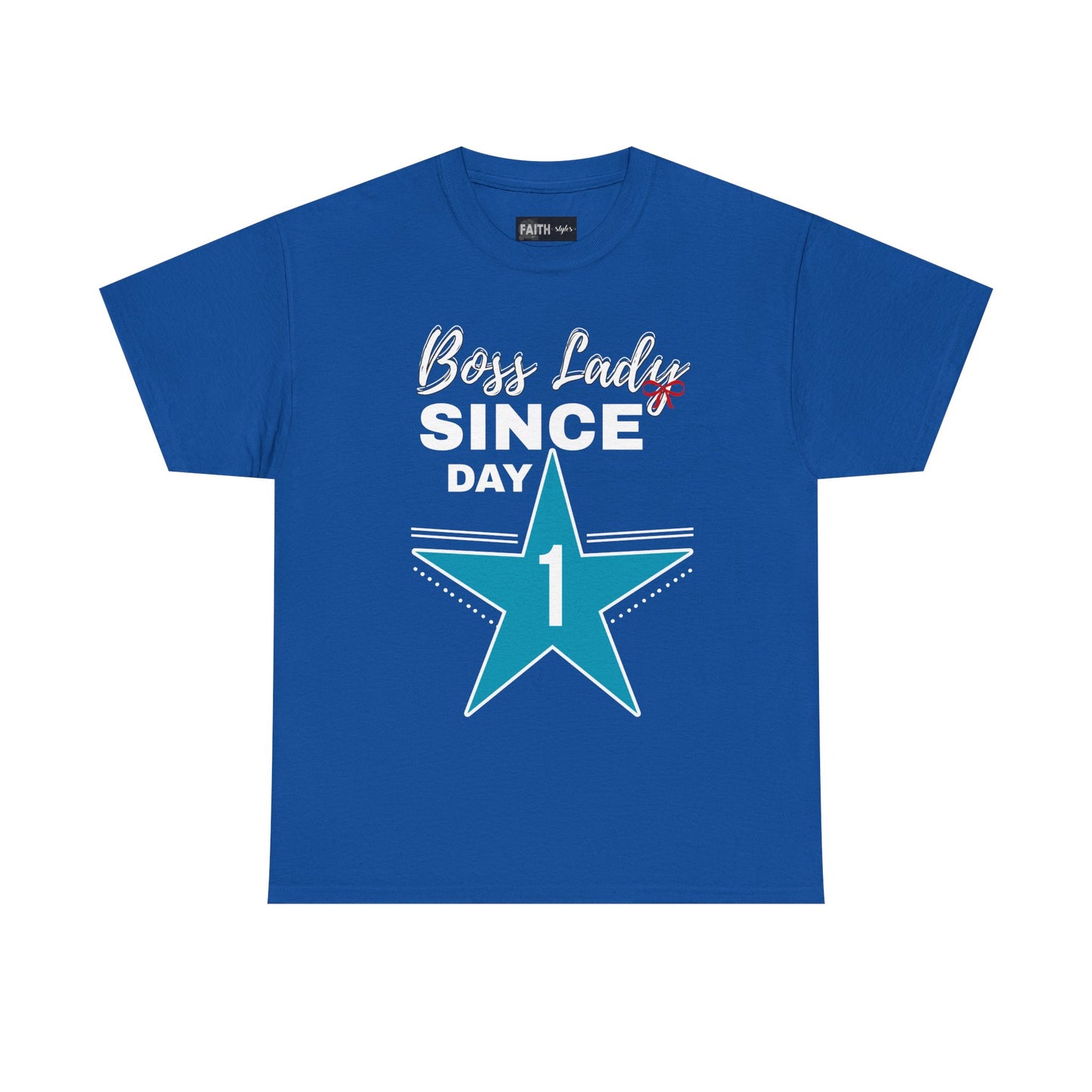 Boss Lady Since Day 1 Tee - Unisex Heavy Cotton Shirt, Perfect for Bosses, Gifts, Celebrations, Fun Occasions, Casual Wear