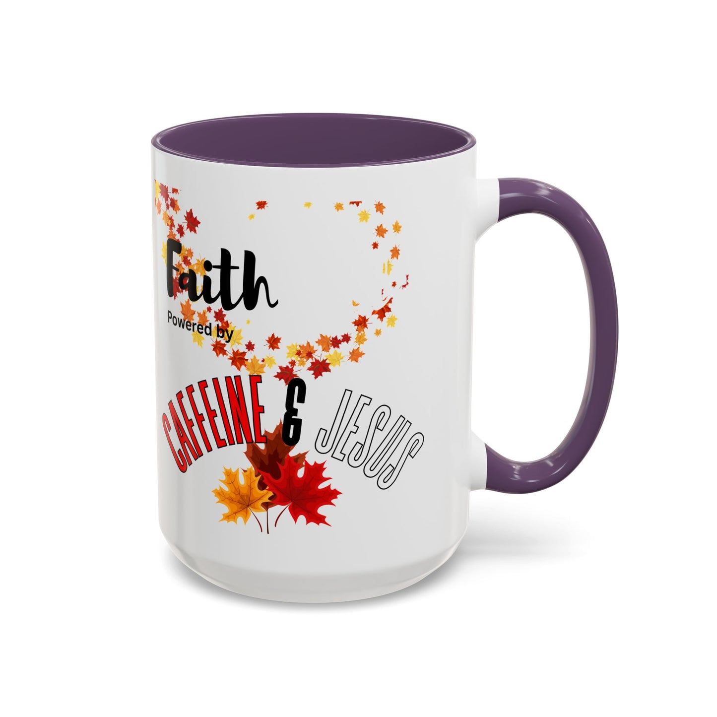 Faith & Caffeine Fall Coffee Mug | Perfect for Autumn Lovers, Thanksgiving Gift, Religious Coffee Cup, Inspirational Drinkware, Cozy Vibes
