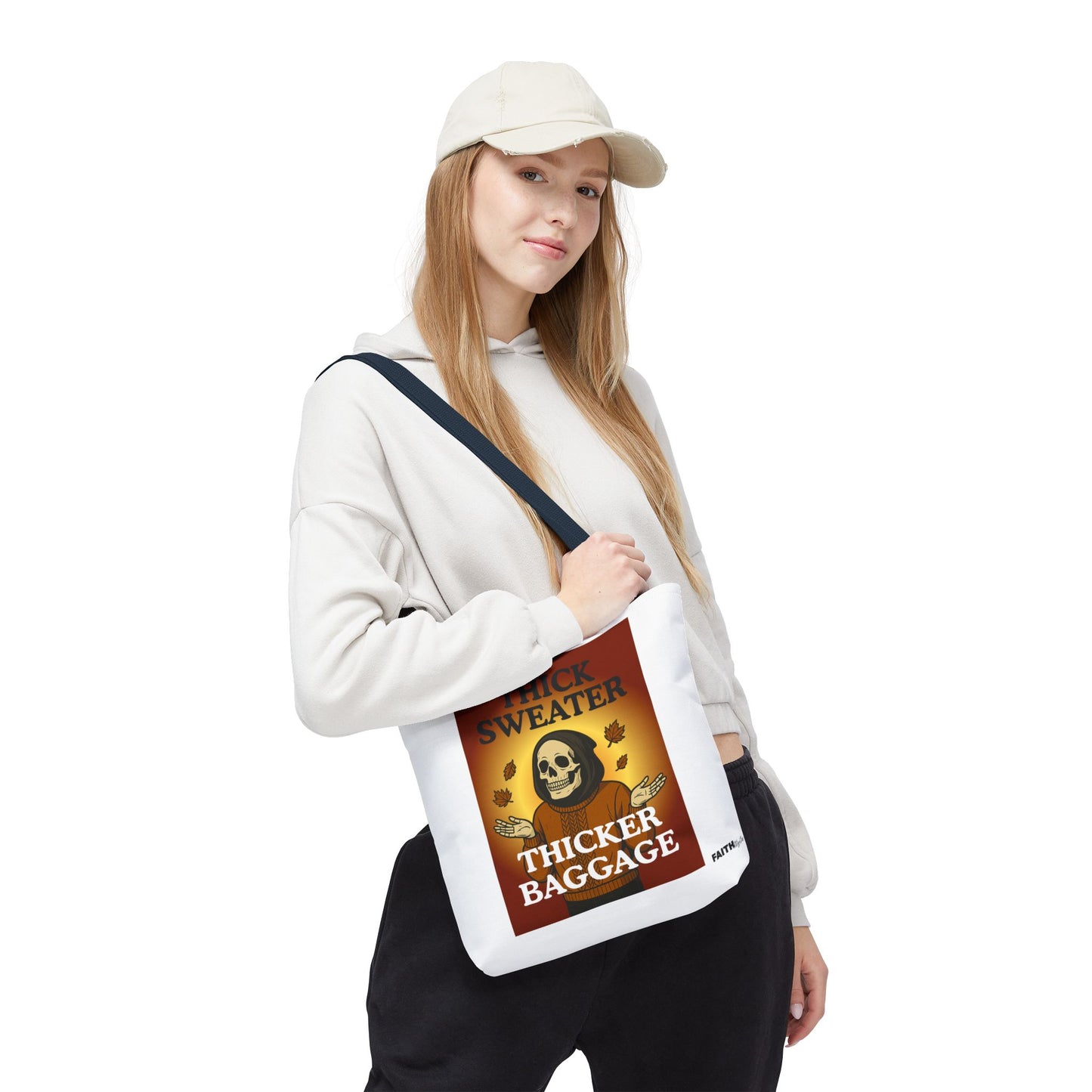 FaithStyles Fall-Themed Thicker Baggage Tote Bag, Halloween, Autumn Vibes, Eco-Friendly Gift, Spooky Baggage, Seasonal Carryall, Shopping Bag, Casual Style