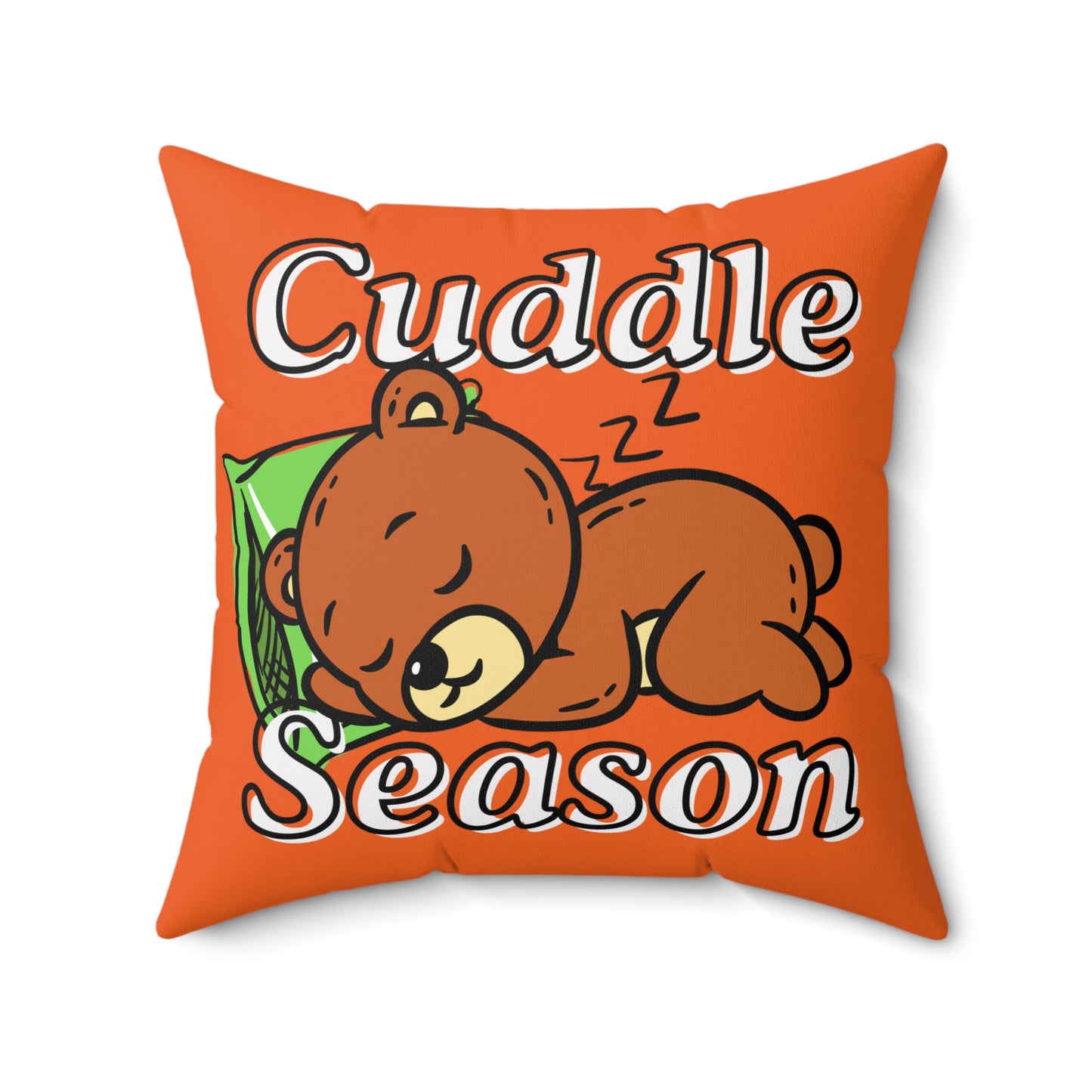 Autumn Cuddle Season Pillow - Cozy Home Decor, Great for Fall and Winter, Gift for Bear Lovers, Kids Room, Relaxation