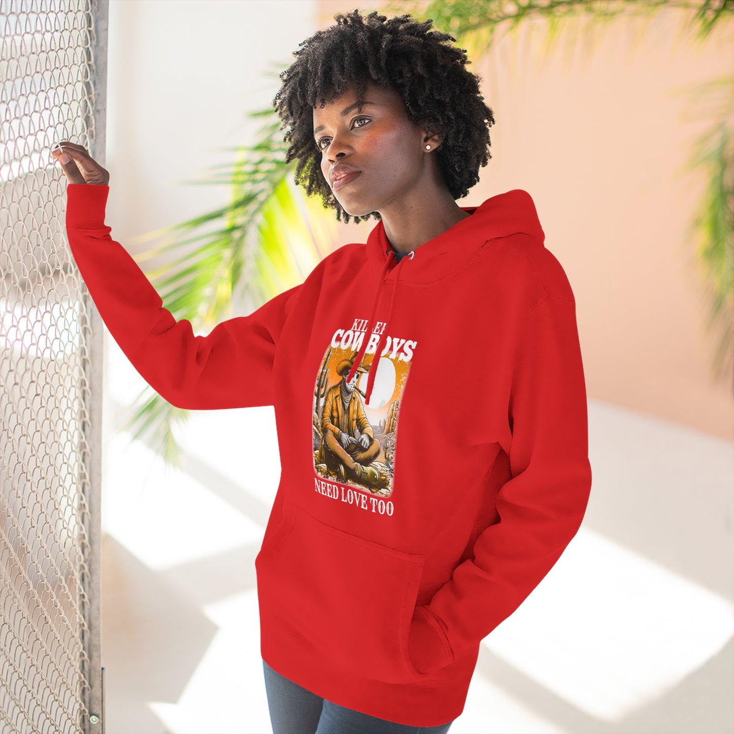 Three-Panel Fleece Hoodie-Front & Back Images