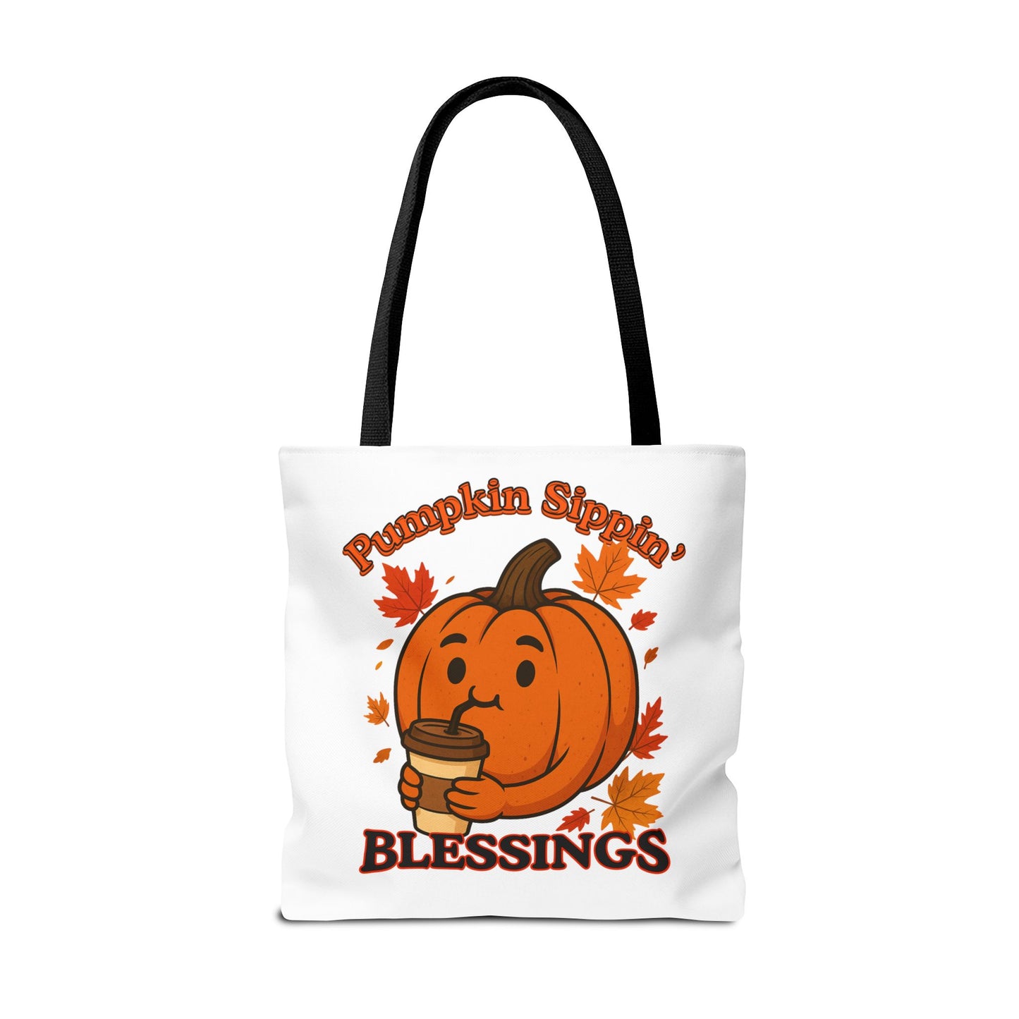 FaithStyles Autumn Pumpkin Blessings Tote Bag | Fall Bag, Cute Tote, Gift for Her, Thanksgiving, Coffee Lovers, Halloween Decor