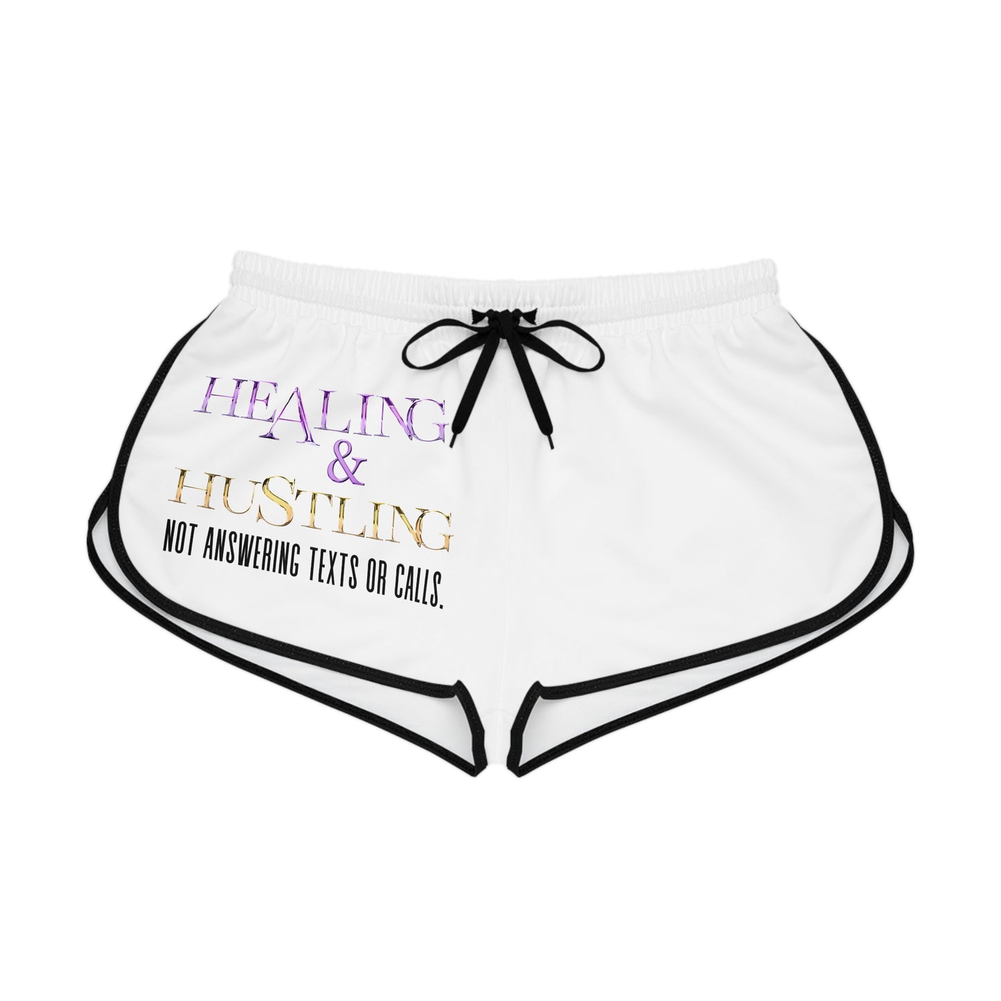 Healing & Hustling Women's Relaxed Shorts, Casual Lounge Shorts, Motivational Activewear, Summer Vacation Shorts, Gift for Entrepreneurs