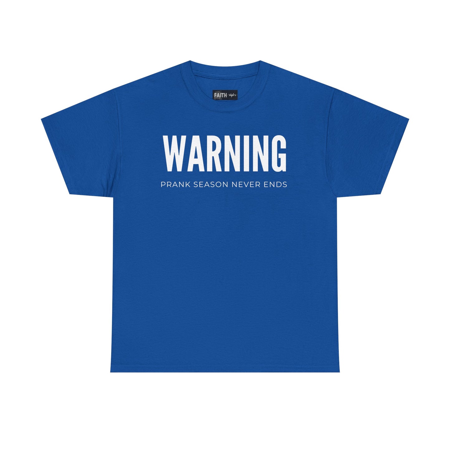 Warning Prank Season Unisex Heavy Cotton Tee | Fun Gift, Casual Wear, Comedy Merchandise, Birthday Gift, Prankster Shirt