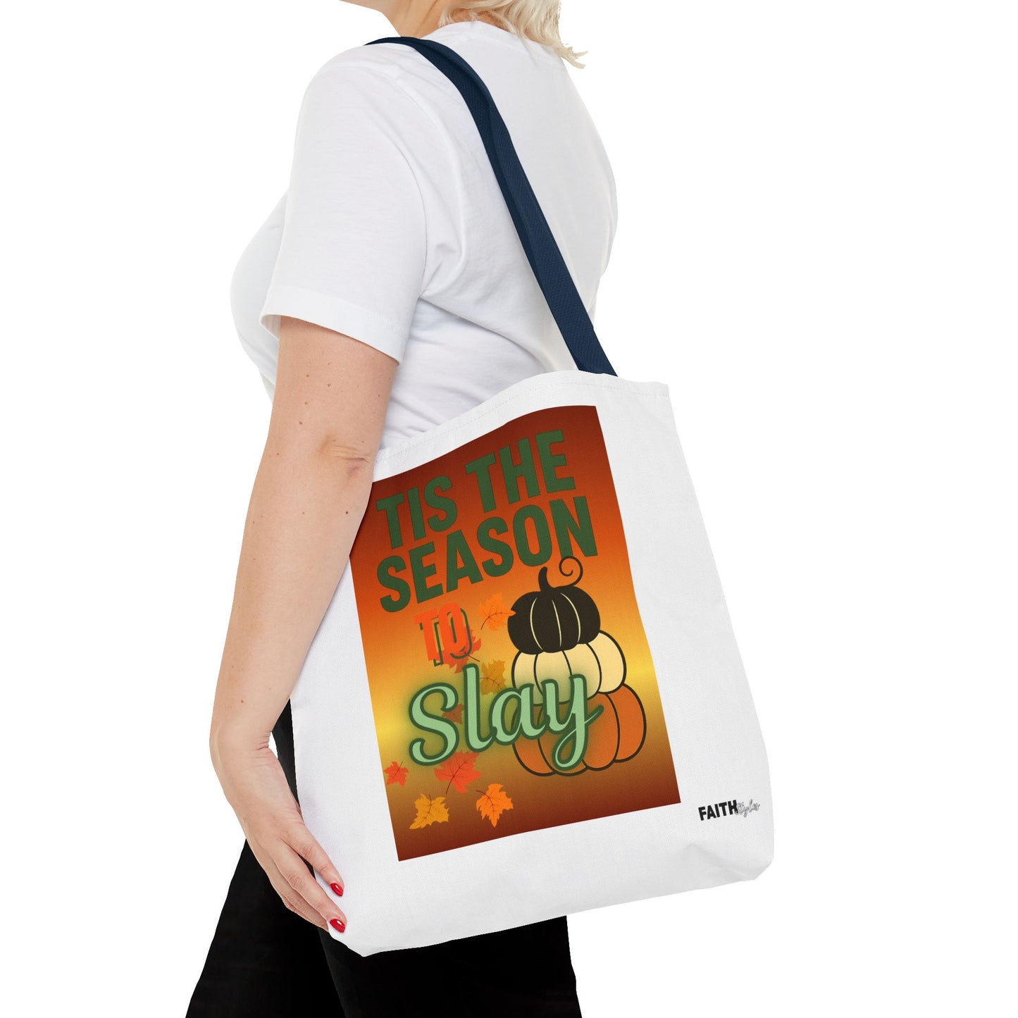 FaithStyles Seasonal Tote Bag: 'Tis the Season to Slay | Fall Shopping Bag, Halloween Tote, Autumn Handbag, Gift Bag, Eco-Friendly Tote