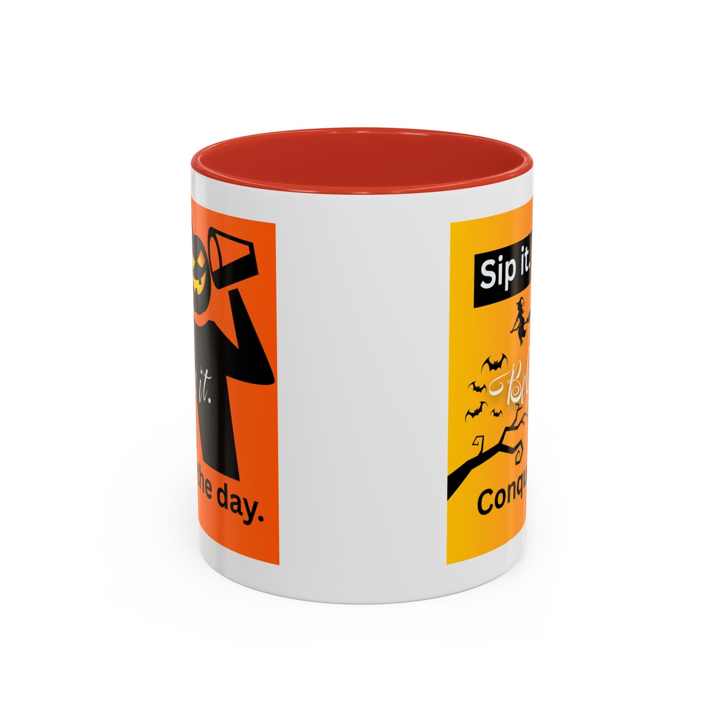 Halloween-Themed Coffee Mug, Sip It Believe It Conquer the Day, Fall Decor, Gift for Pumpkin Lovers, Autumn Kitchenware