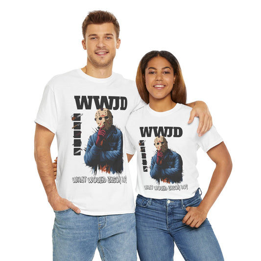 WWJD Unisex Heavy Cotton Tee, Graphic T-Shirt, Casual Wear, Gift for Him, Trendy Apparel, Statement Tee