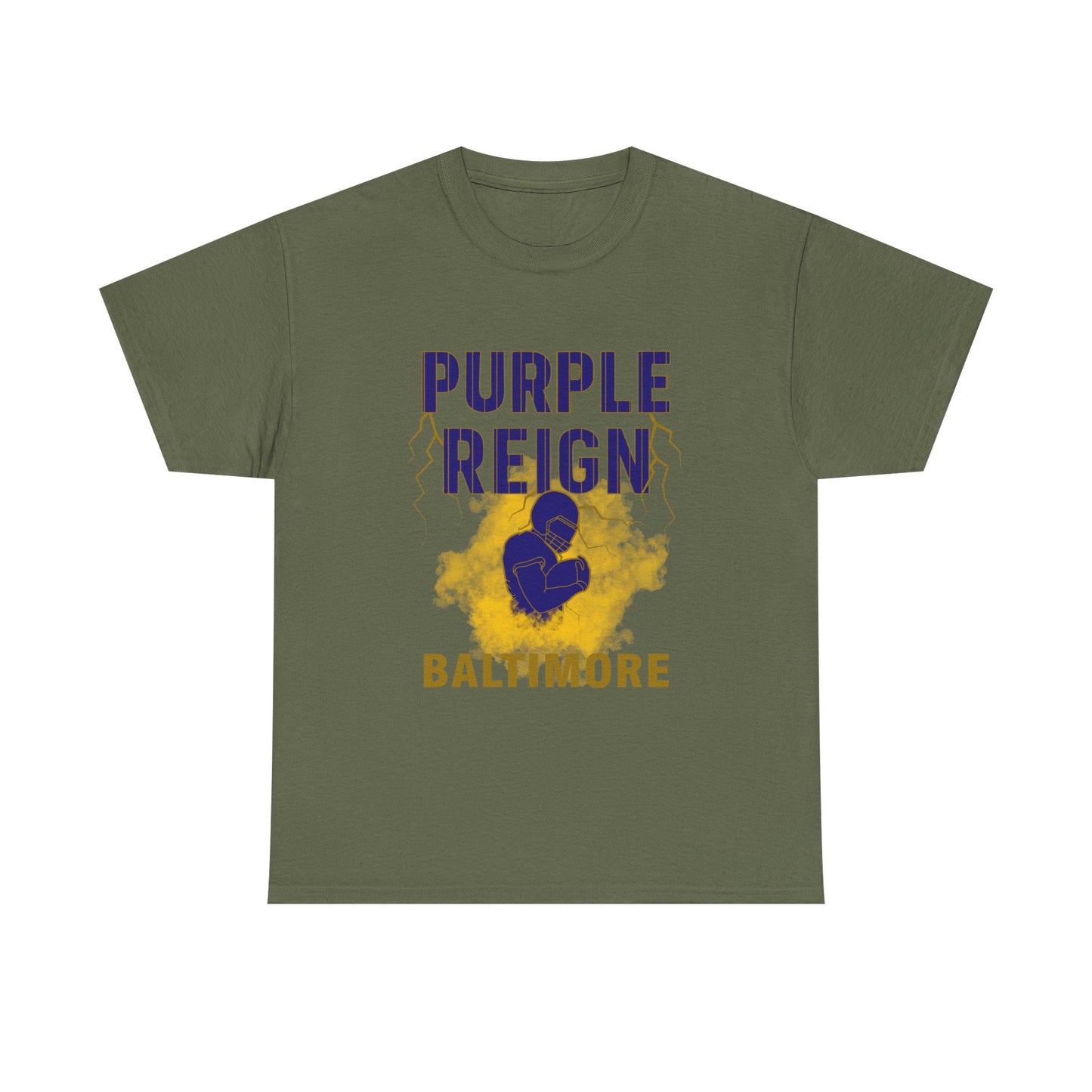 Purple Reign Male Cotton Tee - Bold Style for Baltimore Fans, Casual