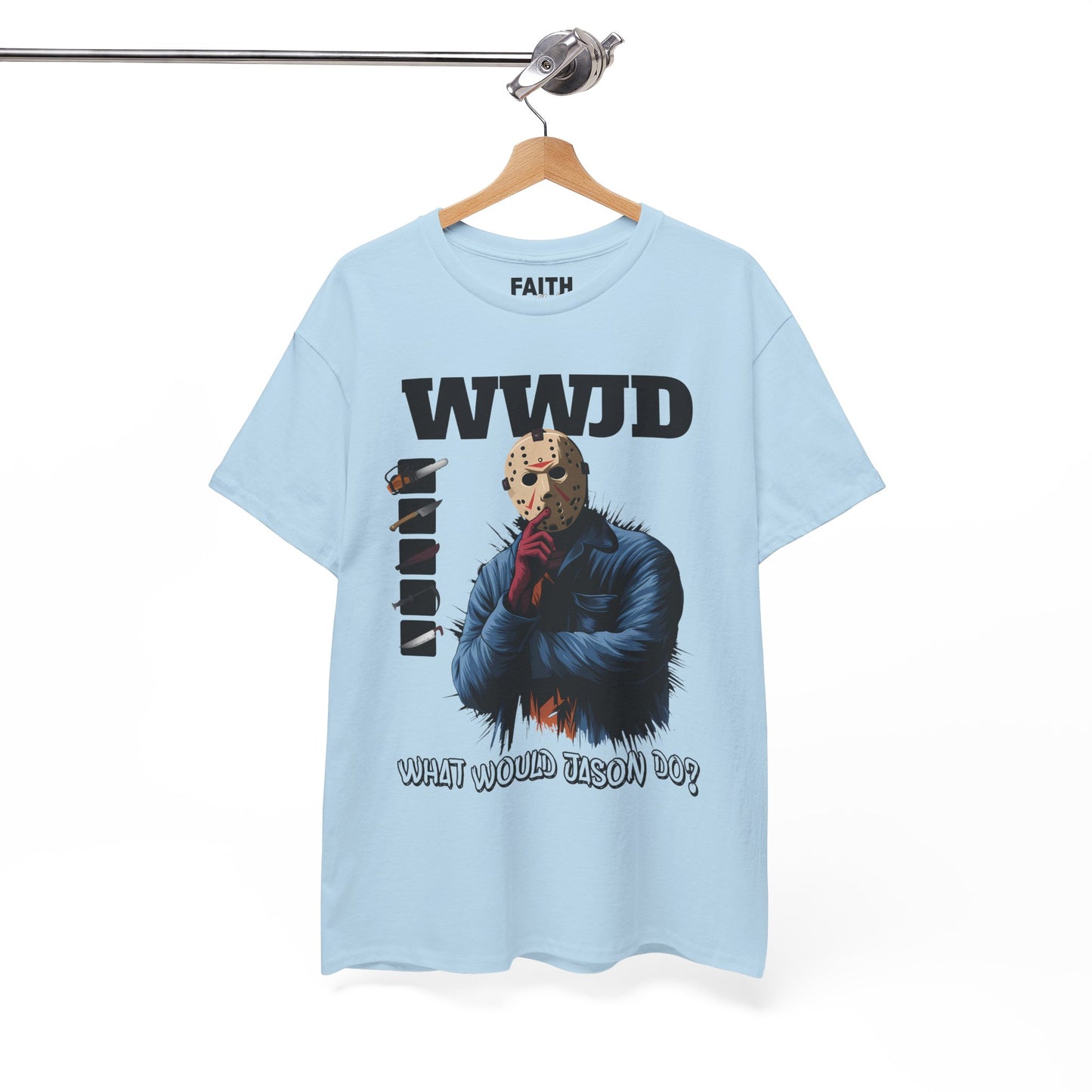 WWJD Unisex Heavy Cotton Tee, Graphic T-Shirt, Casual Wear, Gift for Him, Trendy Apparel, Statement Tee