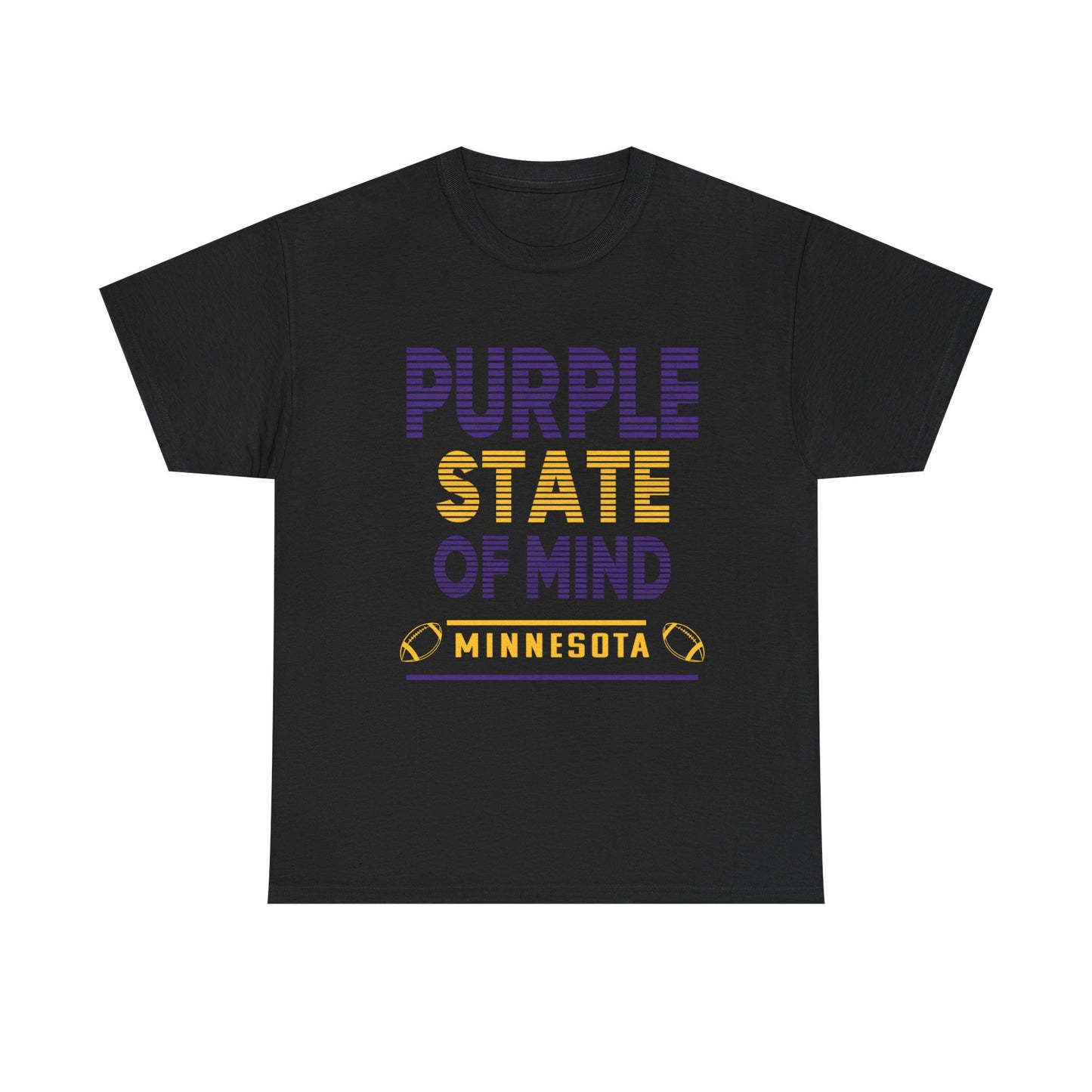 Purple State of Mind Male Cotton Tee, Comfortable Casual Wear, Gift for Minnesota Lovers, Birthday, College Apparel