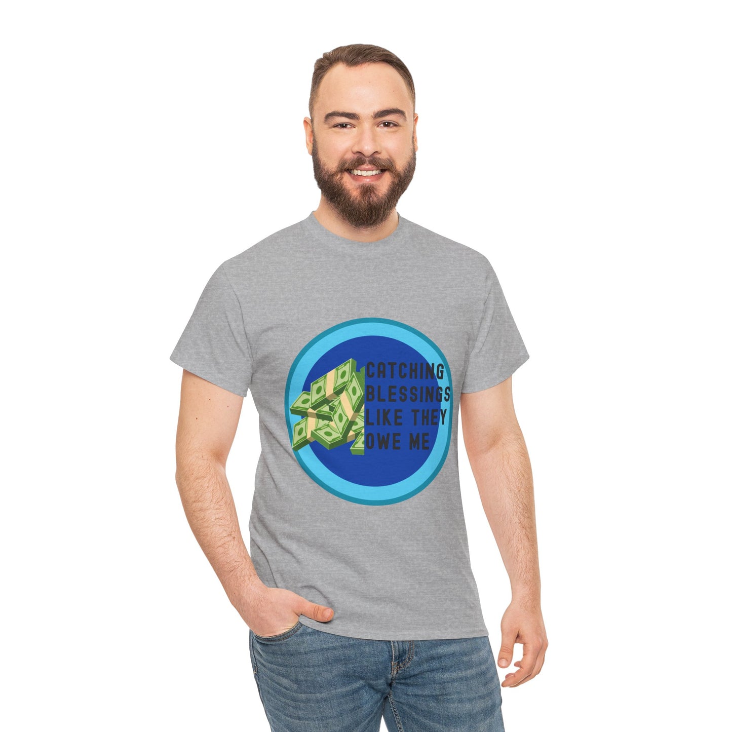 Catching Blessings Unisex Heavy Cotton Tee - Motivational Graphic T-Shirt
