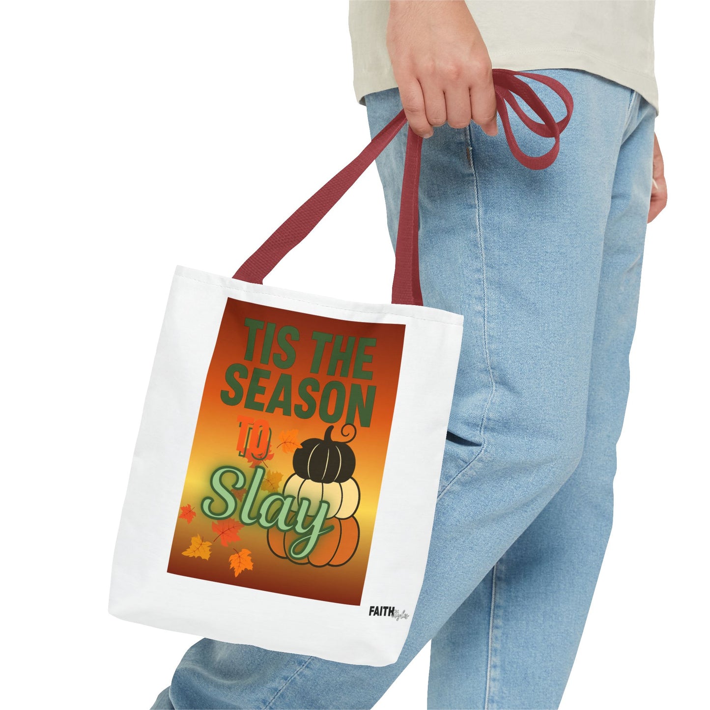 FaithStyles Seasonal Tote Bag: 'Tis the Season to Slay | Fall Shopping Bag, Halloween Tote, Autumn Handbag, Gift Bag, Eco-Friendly Tote