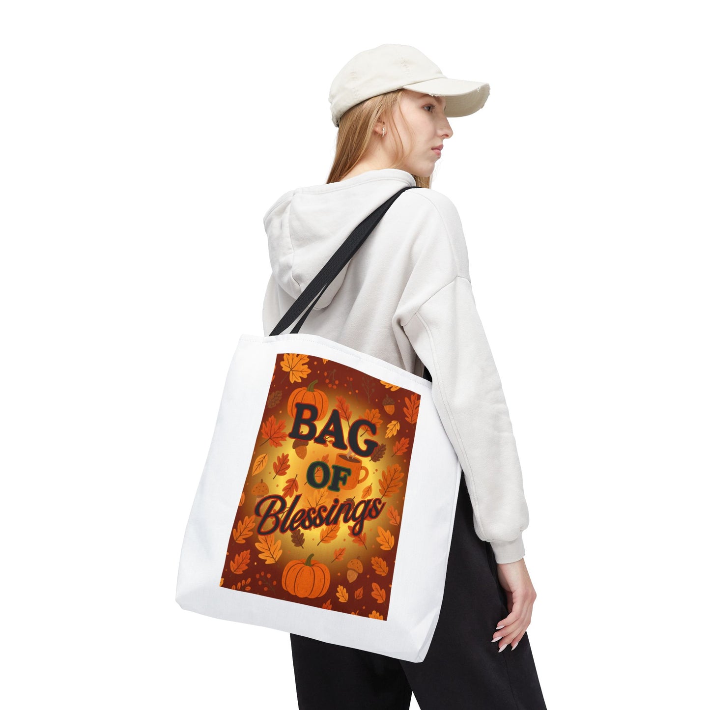 Autumn Blessings Tote Bag, Fall Tote for Shopping, Thanksgiving Gift Bag, Seasonal Carrier, Eco-Friendly Reusable Tote