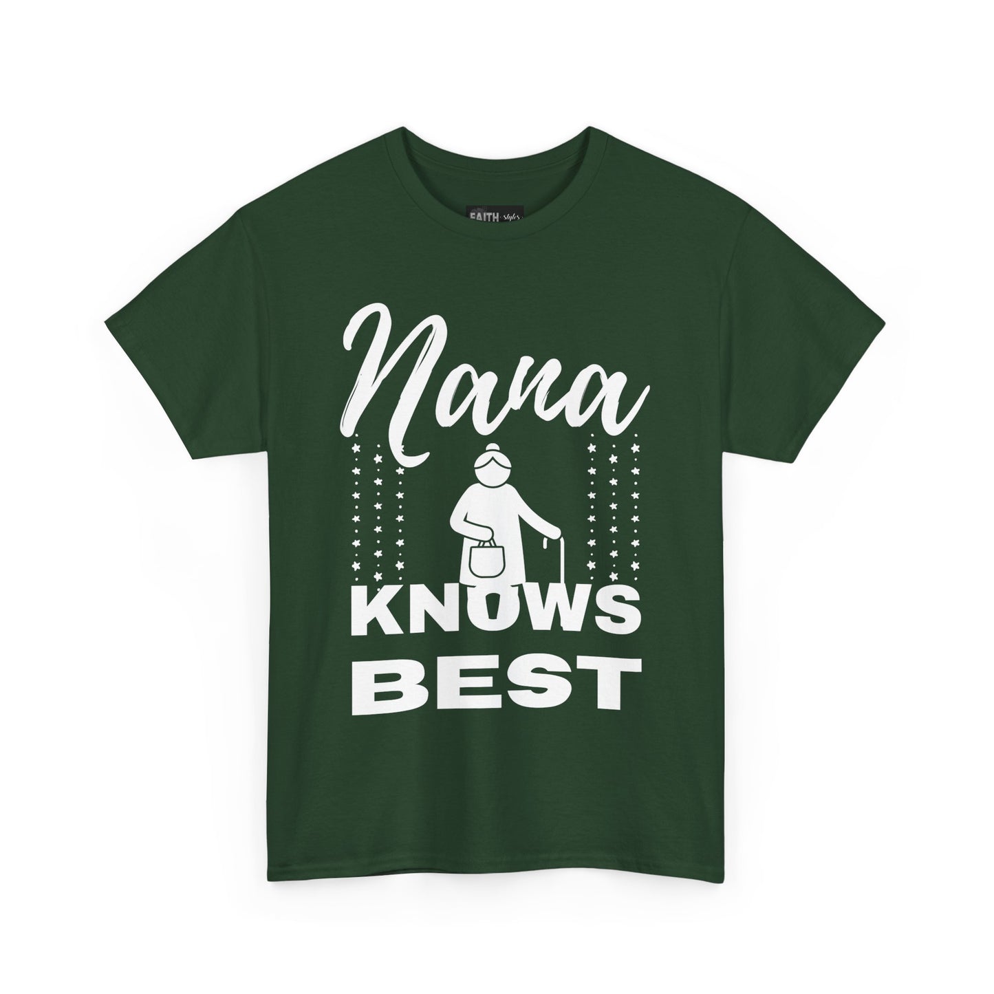 Unisex Heavy Cotton Tee - Nana Knows Best, Gift for Grandma, Family Reunion, Mother's Day, Casual Everyday Wear
