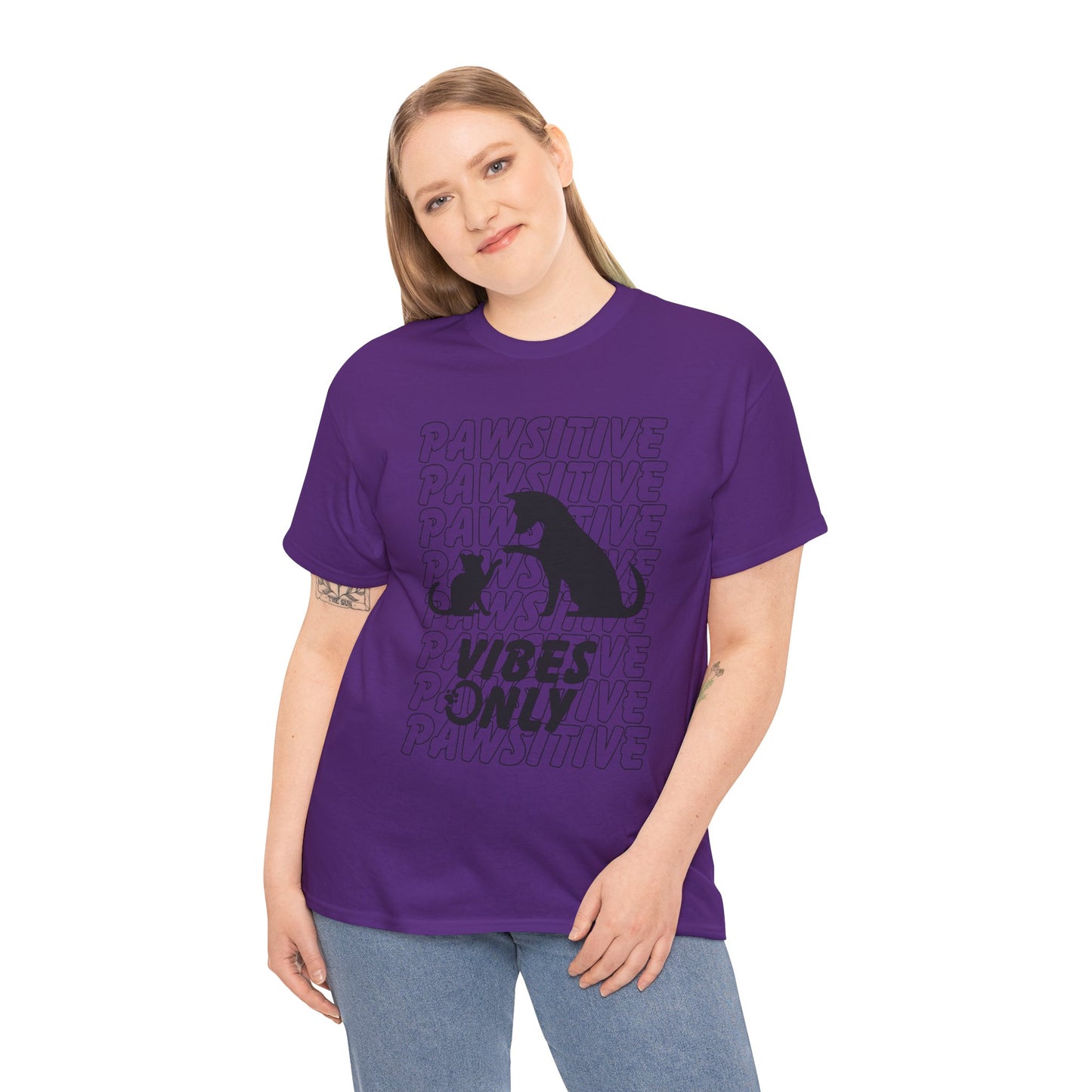 "Pawsitive Vibes Only" Unisex Heavy Cotton T-shirt