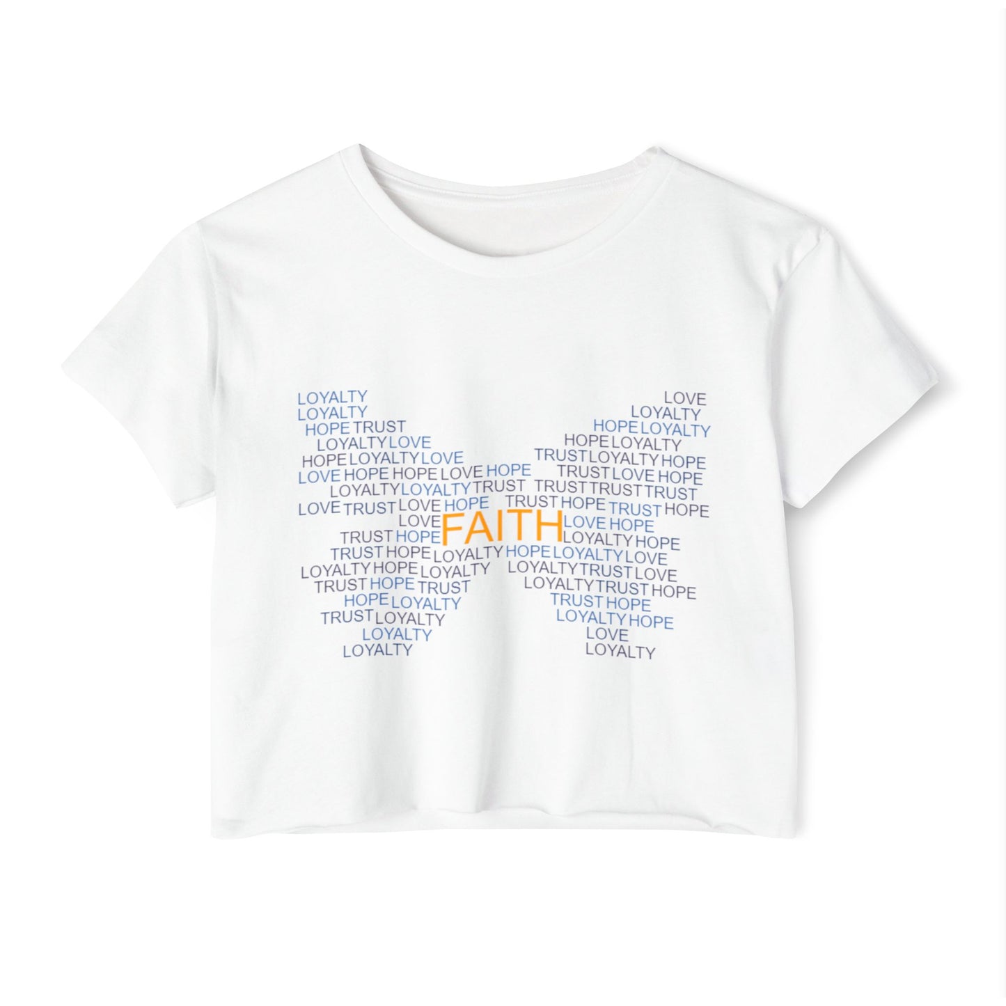 Women's Festival Crop Top with Faith Design, Boho Style Tee, Summer Festival Top, Inspirational Apparel, Gift for Her